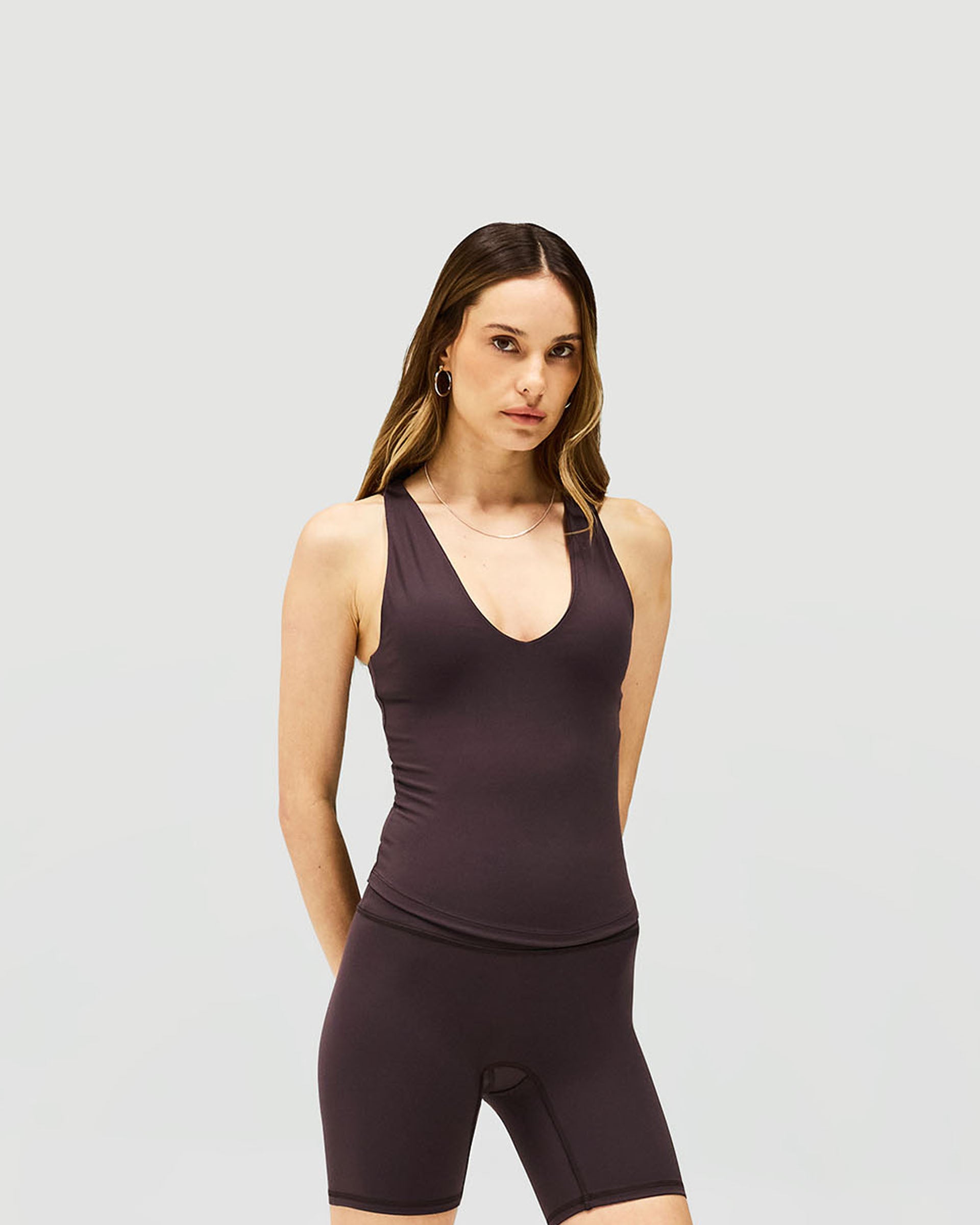 Owners Club V Neck Tank Top - Black Coffee