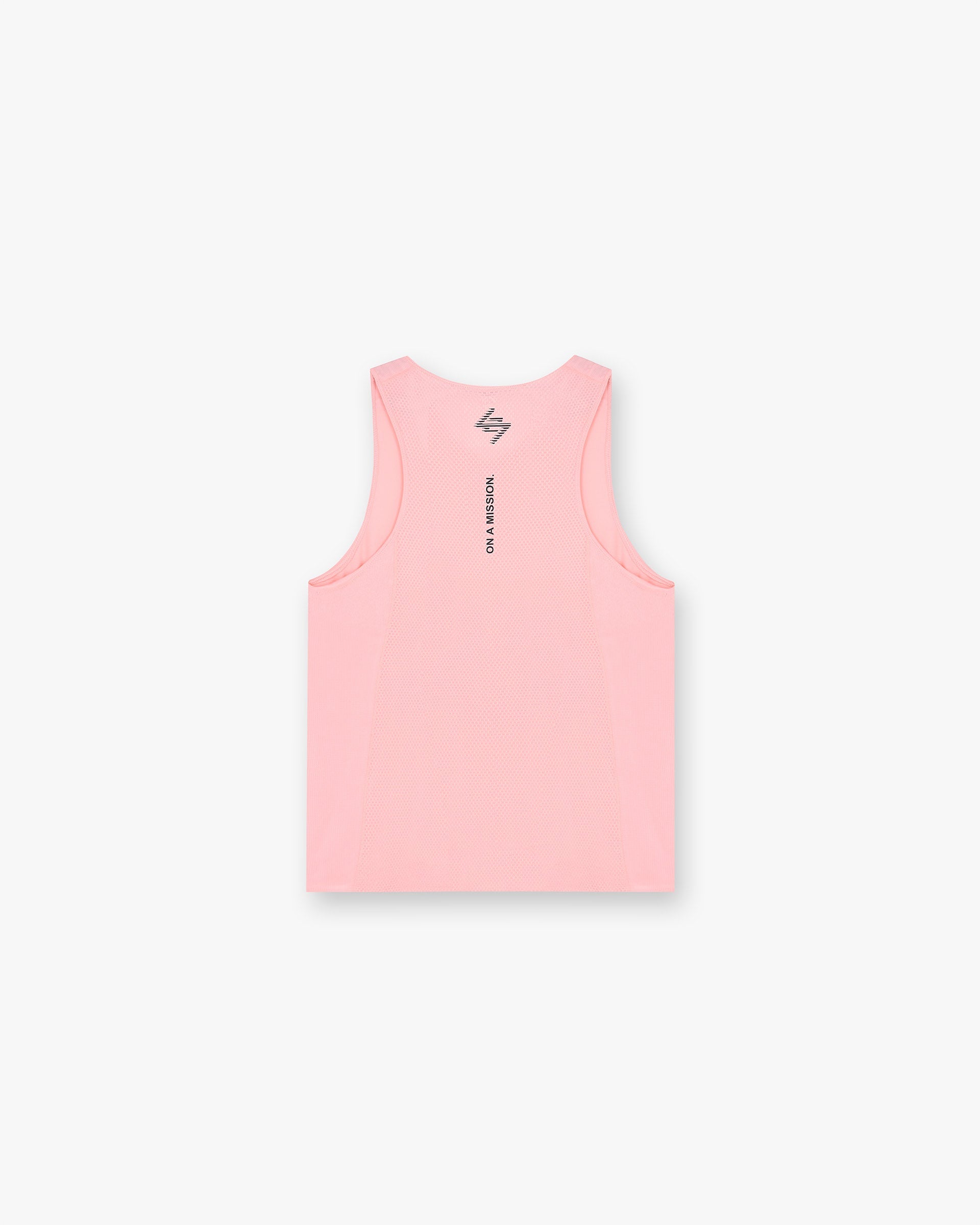Back product image of a mens pink singlet on a plain white background | 247 Los Angeles Singlet in Pink | Singlet with honeycomb mesh back panel | 247 T-Shirts | Represent Clo