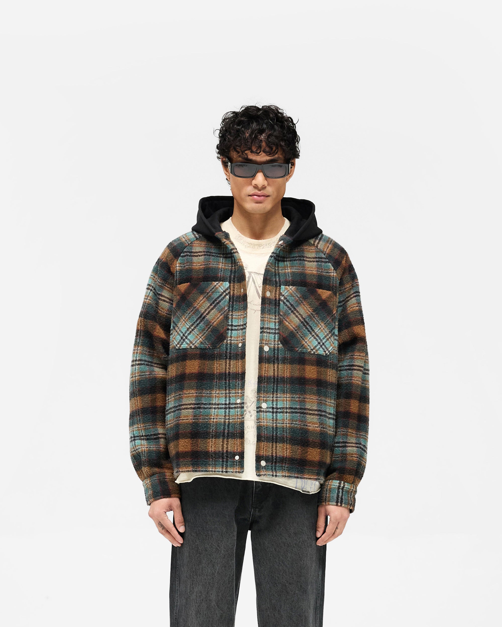 Hooded Overshirt - Check