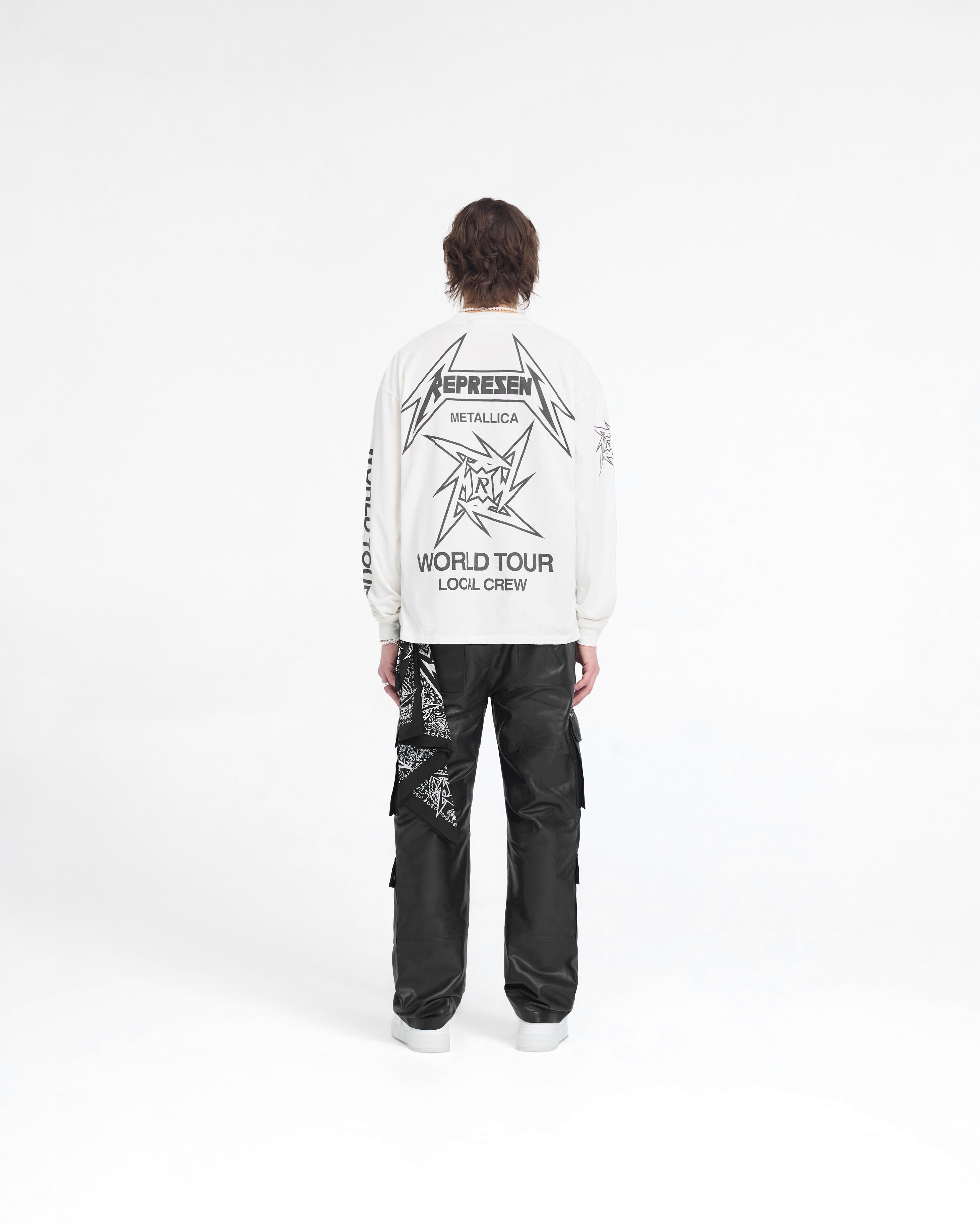 Represent X Metallica™️ Local Crew Langarm-T-Shirt - Mattweiß