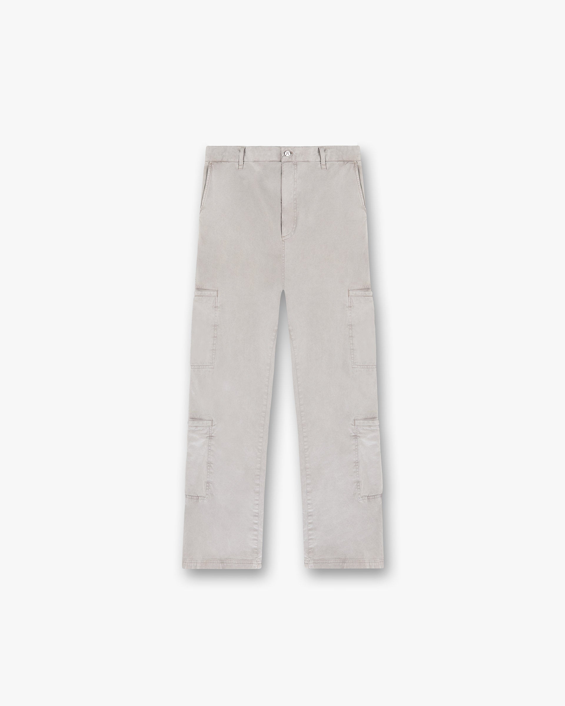 Front product image of a mens taupe cargo pant on a plain white background | Season Cargo Pant in Washed Taupe | Cargo pants with multiple pockets | SS25 Pants | Represent Clo