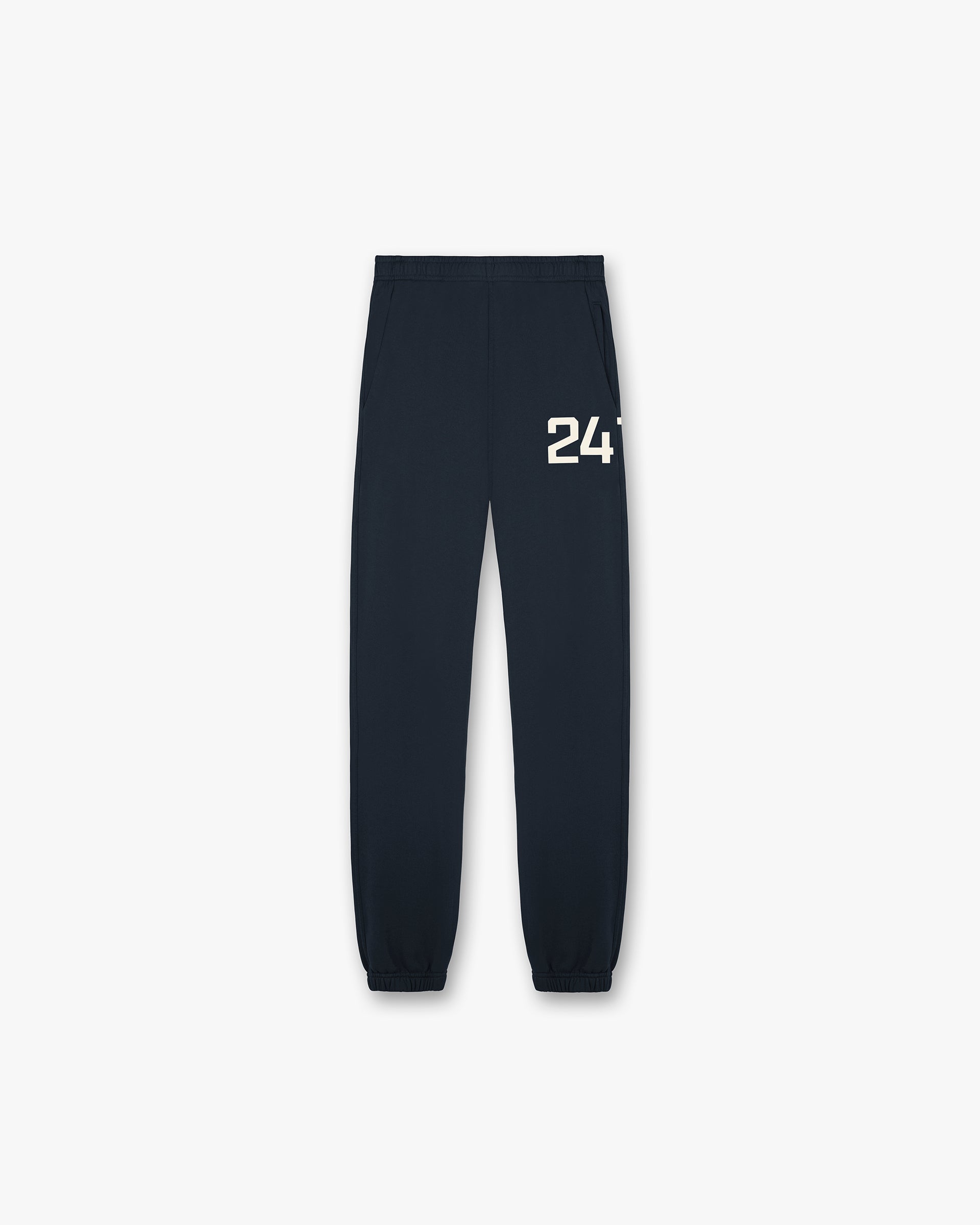 Front product image of mens navy pants on a plain white background | 247 Sweatpant in Navy | Sweatpants with a comfortable fit | 247 Pants | Represent Clo
