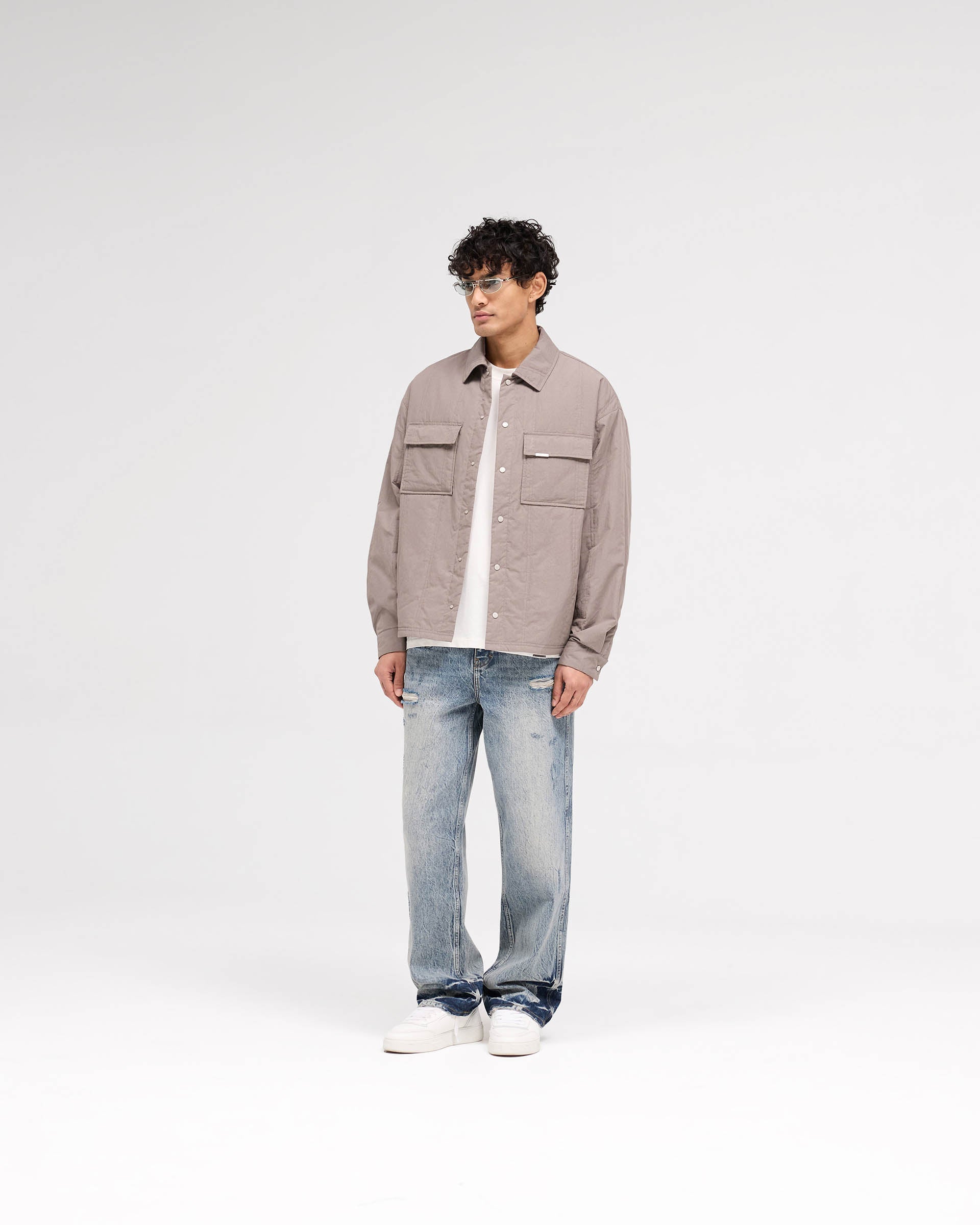 R3 Distressed Baggy Denim - Blue Cream