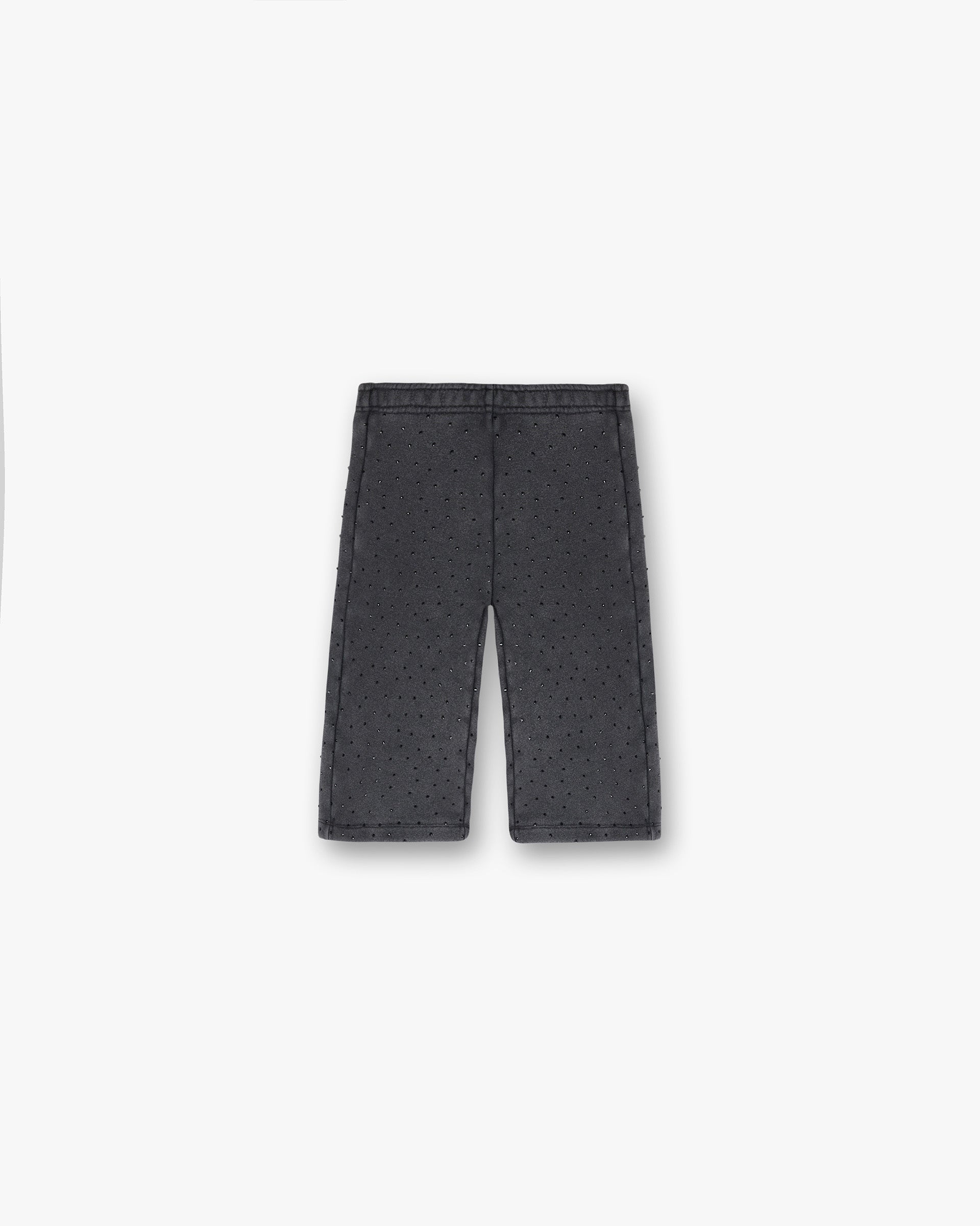 Front product image of womens grey shorts on a plain white background | Spark Shorts in Washed Grey | Leather shorts with elasticated waist and jet pocket | Womens SS25 Shorts | Represent Clo