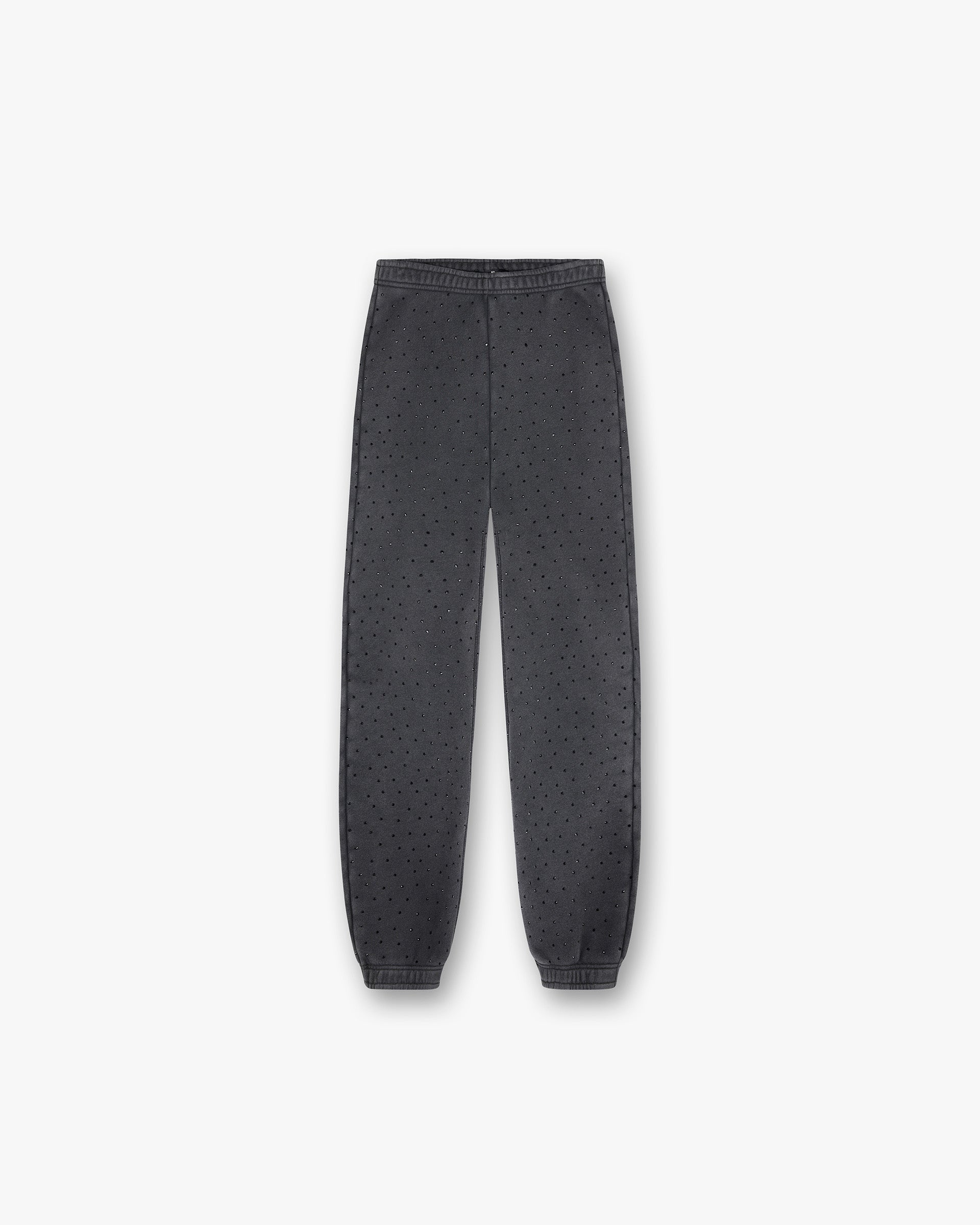 Front product image of a womens grey trackpant on a plain white background | Spark Trackpant in Washed Grey | Trackpant with an elasticated waistband and tapered fit | SS25 Bottoms | Represent Clo