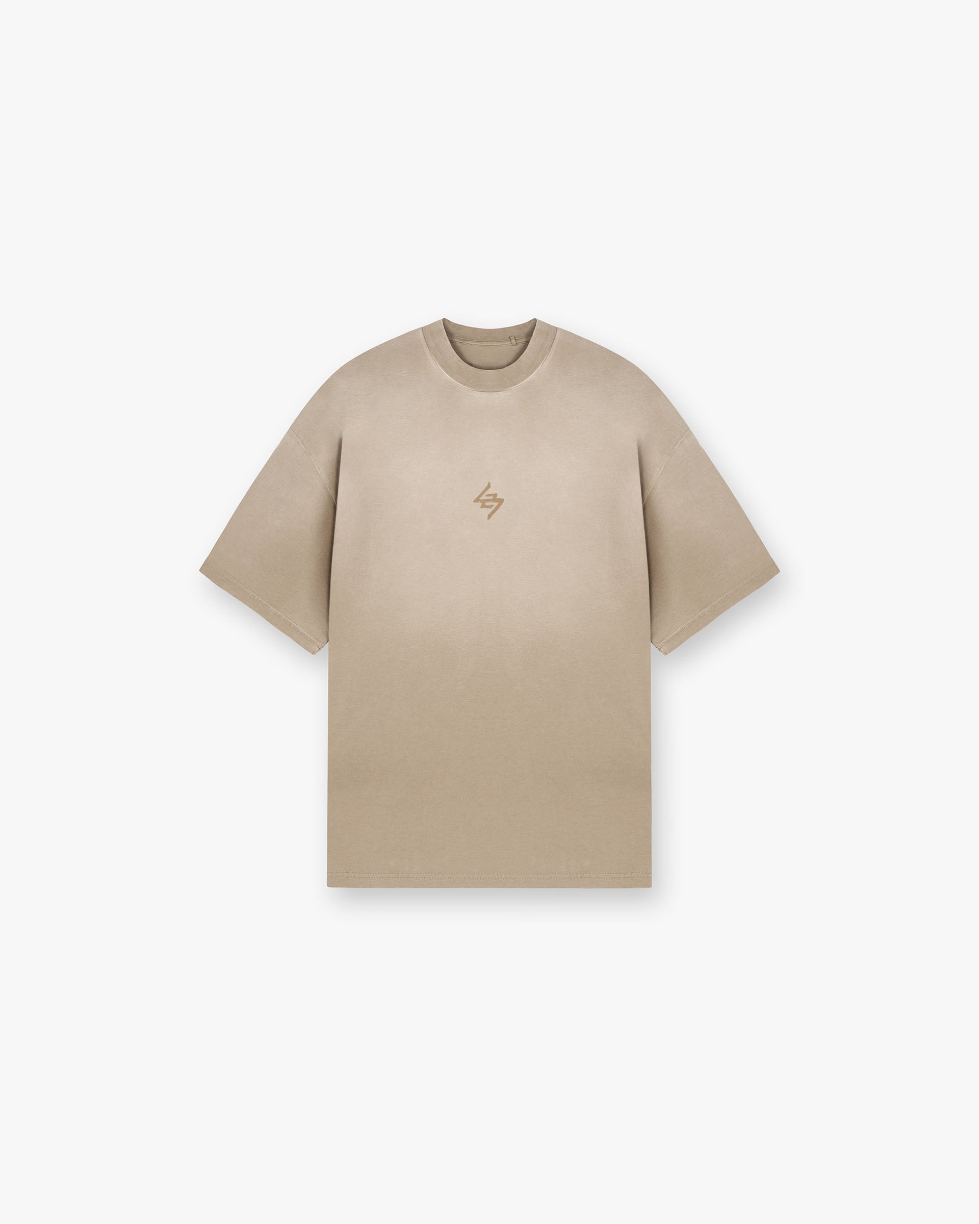 Back product image of a mens grey t-shirt on a plain white background | 247 Motion Oversized T-Shirt in Pebble | T-shirt with sweat wicking and antibacterial properties | 247 T-Shirts | Represent Clo