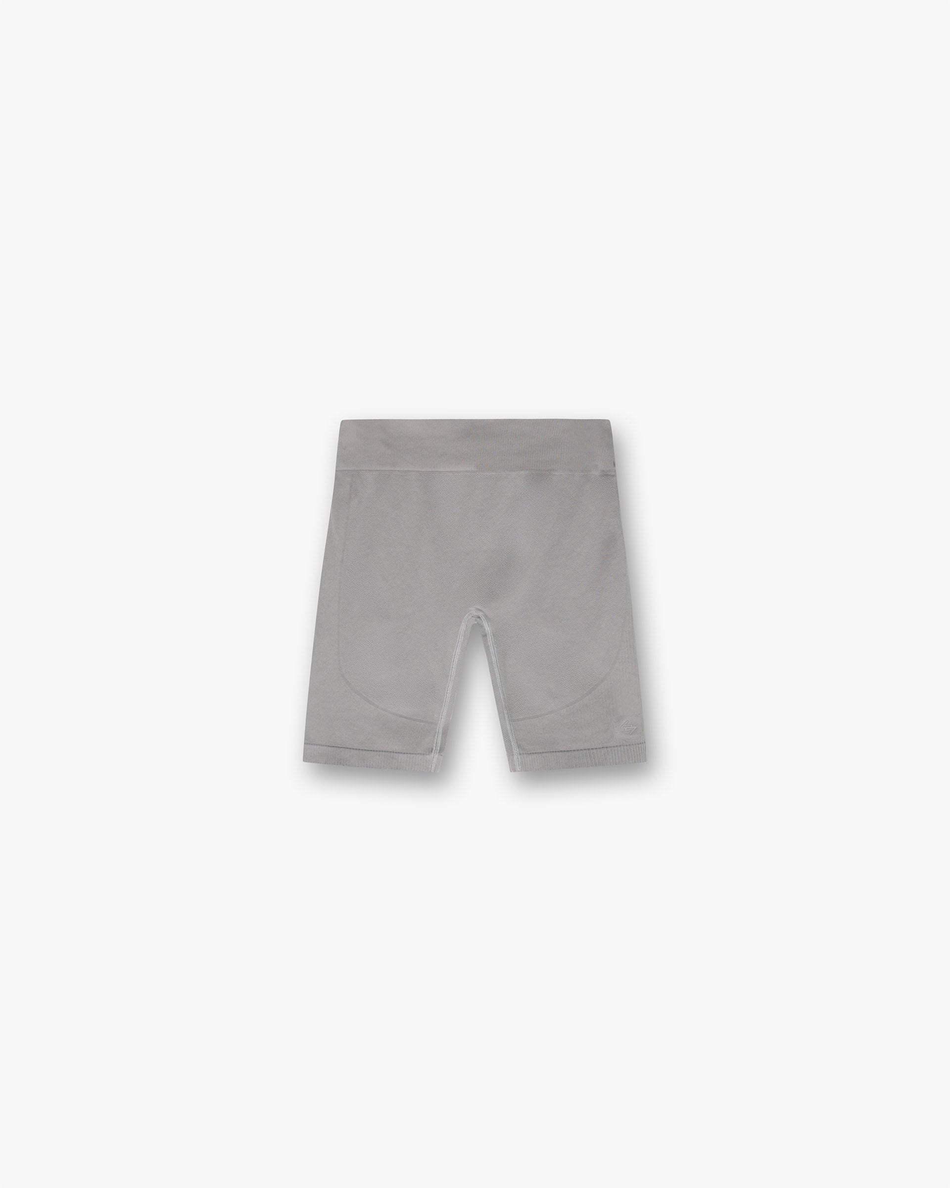 Front product image of mens grey seamless shorts on a plain white background | 247 DNA Seamless Shorts in Titanium | Seamless shorts with ribbed waist | 247 Shorts | Represent Clo