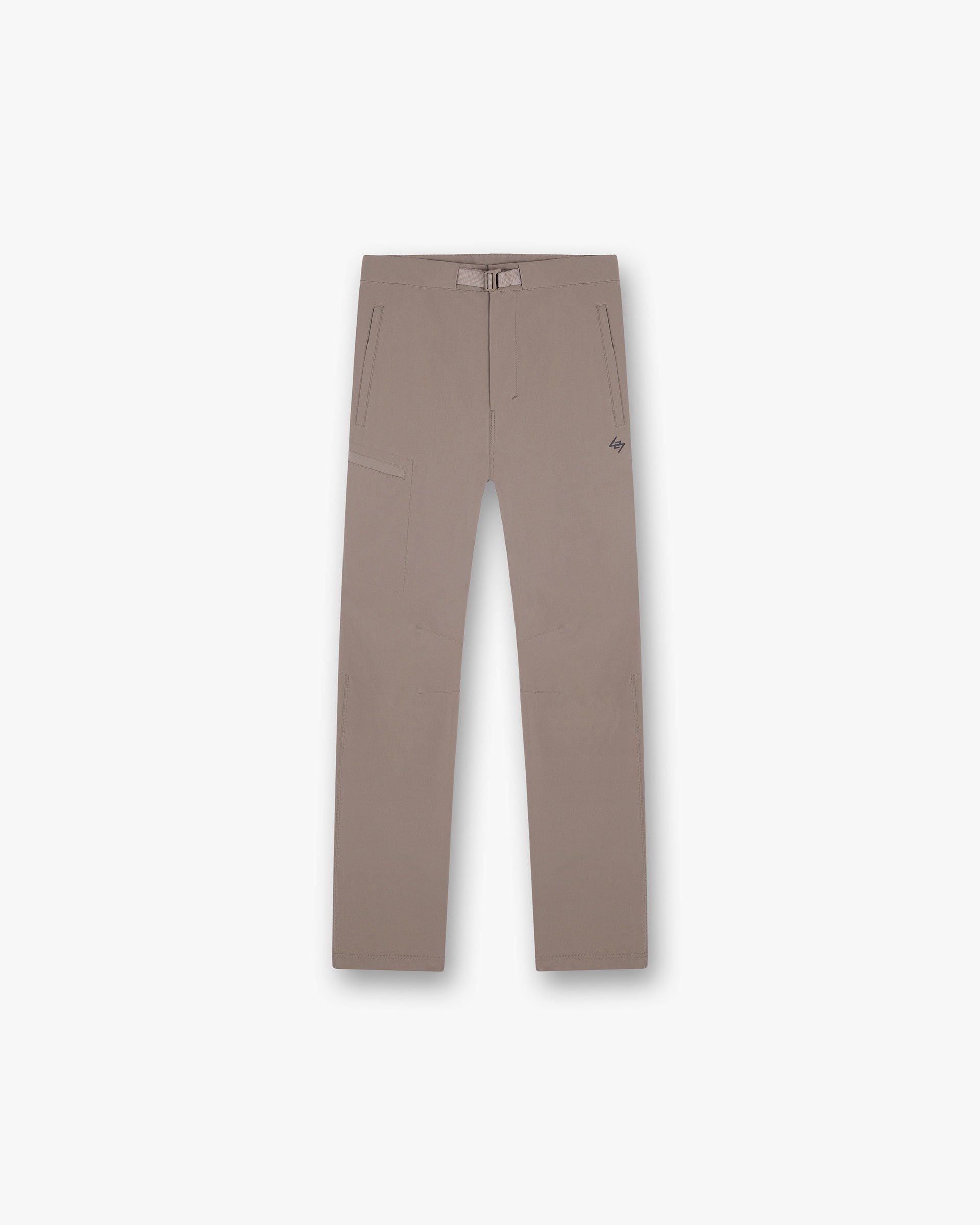 Front product image of mens brown pants on a plain white background | 247 Mission Pant in Umber | Oversized straight fit pants with ribbed hem | 247 Pants | Represent Clo
