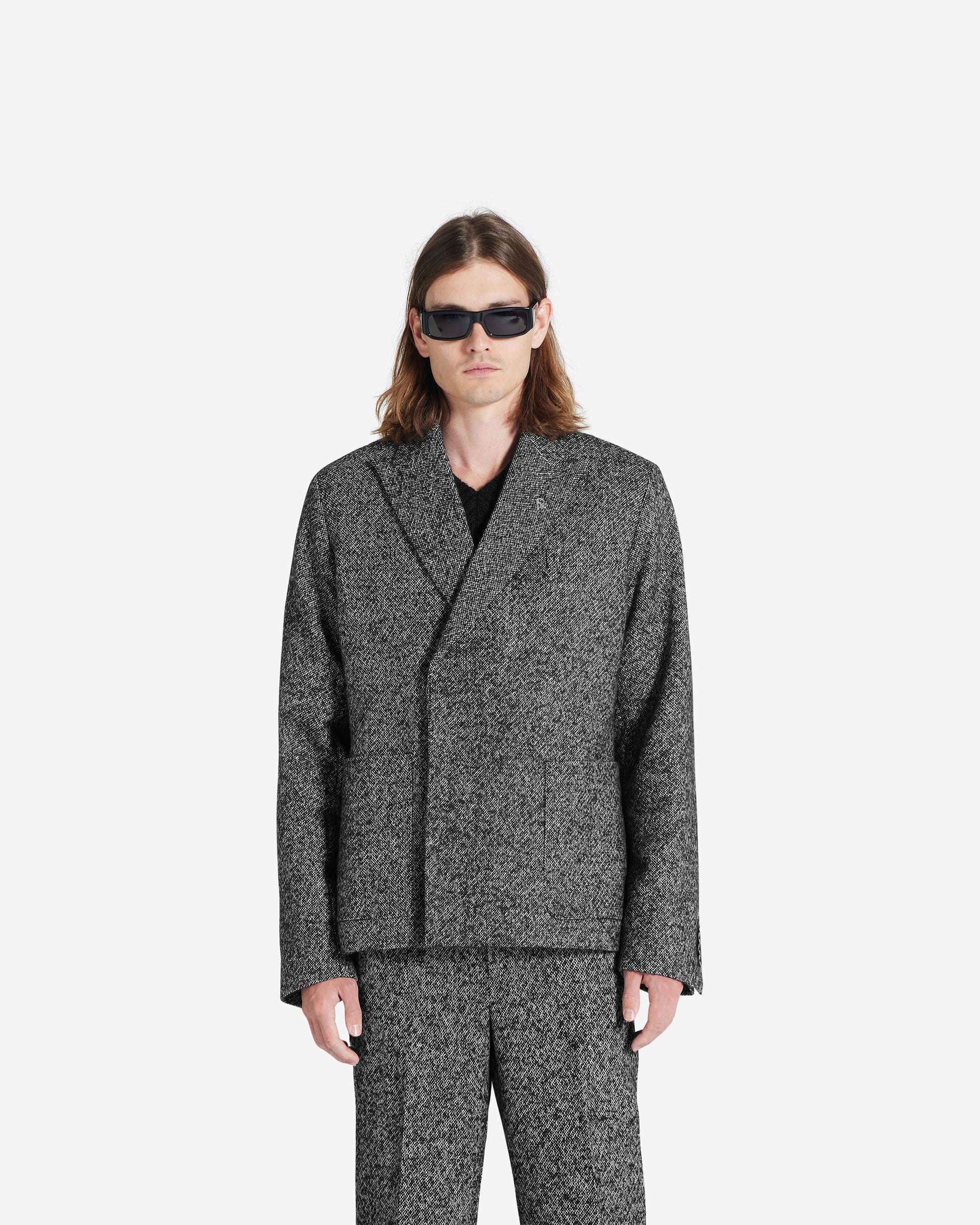Zweireihiger Blazer - Schwarz Weiß