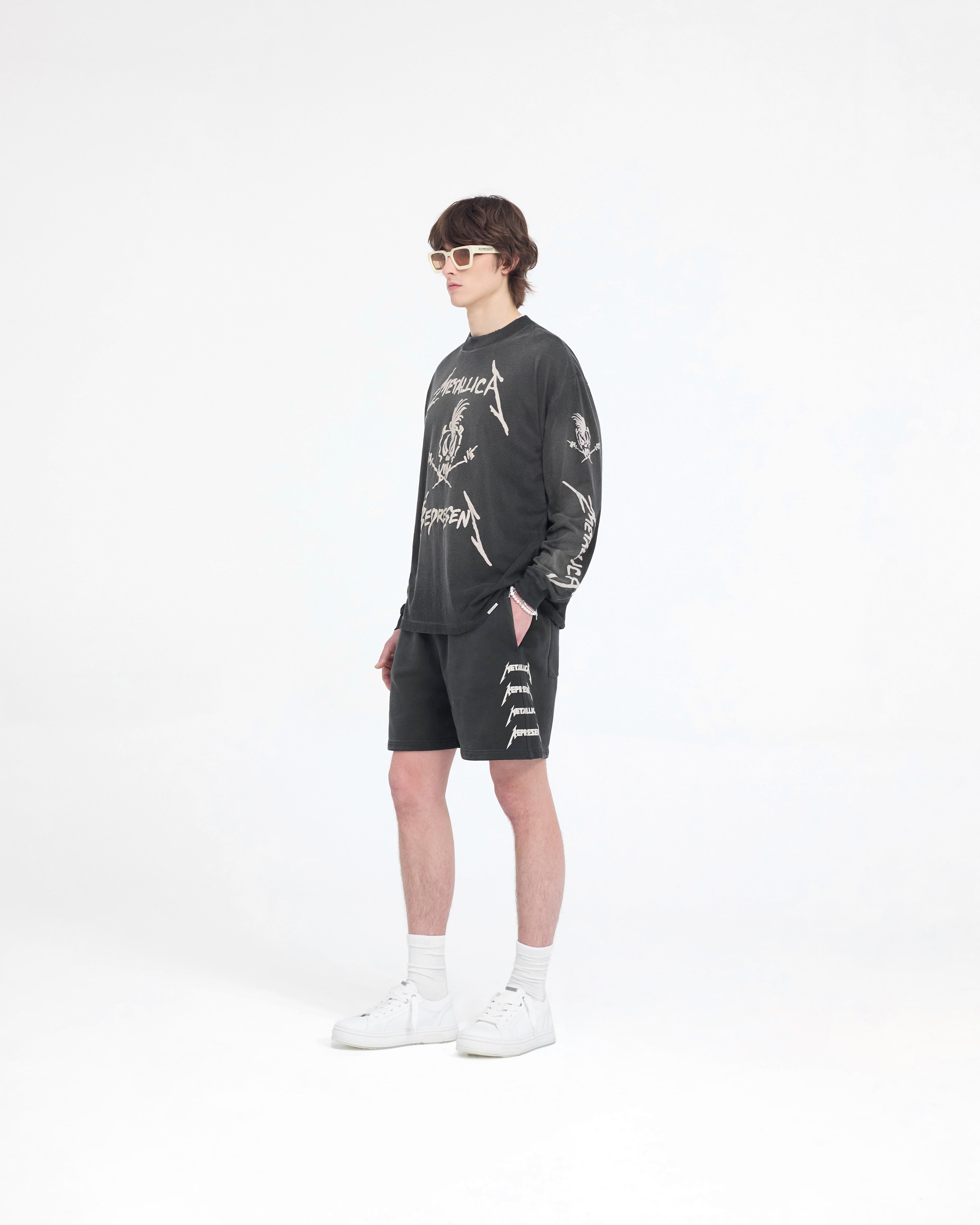 Represent X Metallica Local Crew Short - Stained Black