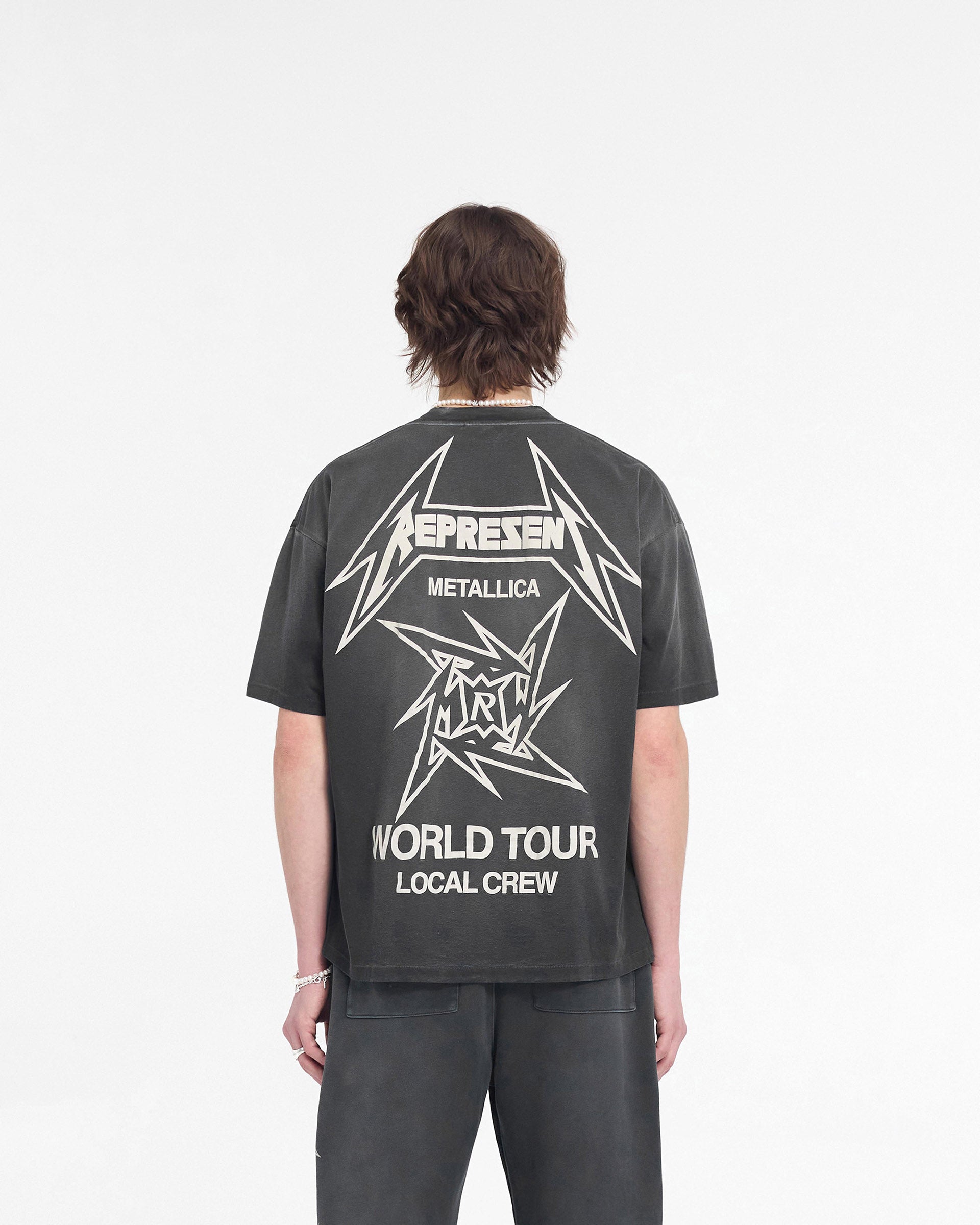 Represent X Metallica™️ Local Crew T-Shirt – Schwarz gebeizt