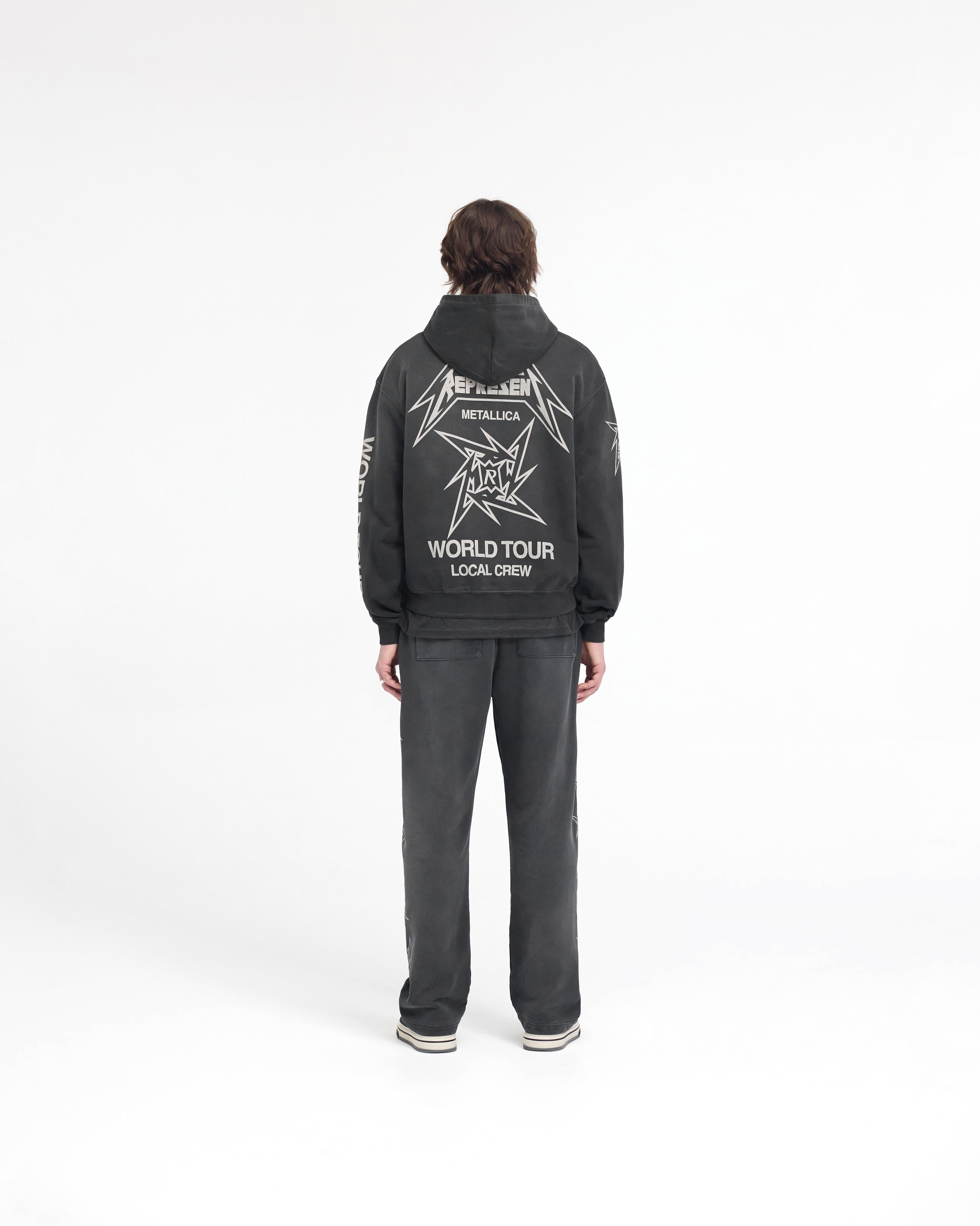 Represent X Metallica Local Crew Zip Hoodie - Stained Black