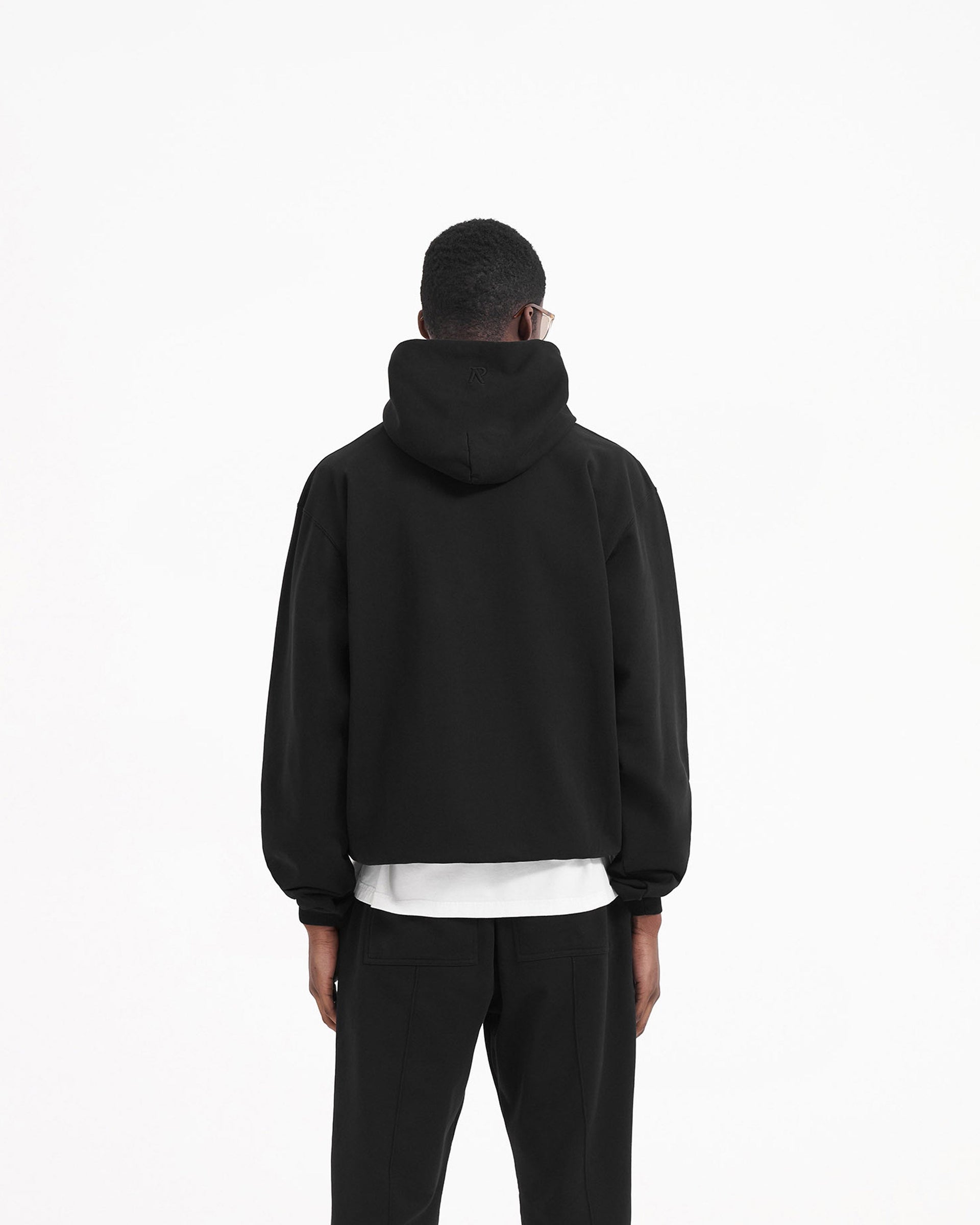 Kapuzenpullover mit Initialen - Tiefschwarz