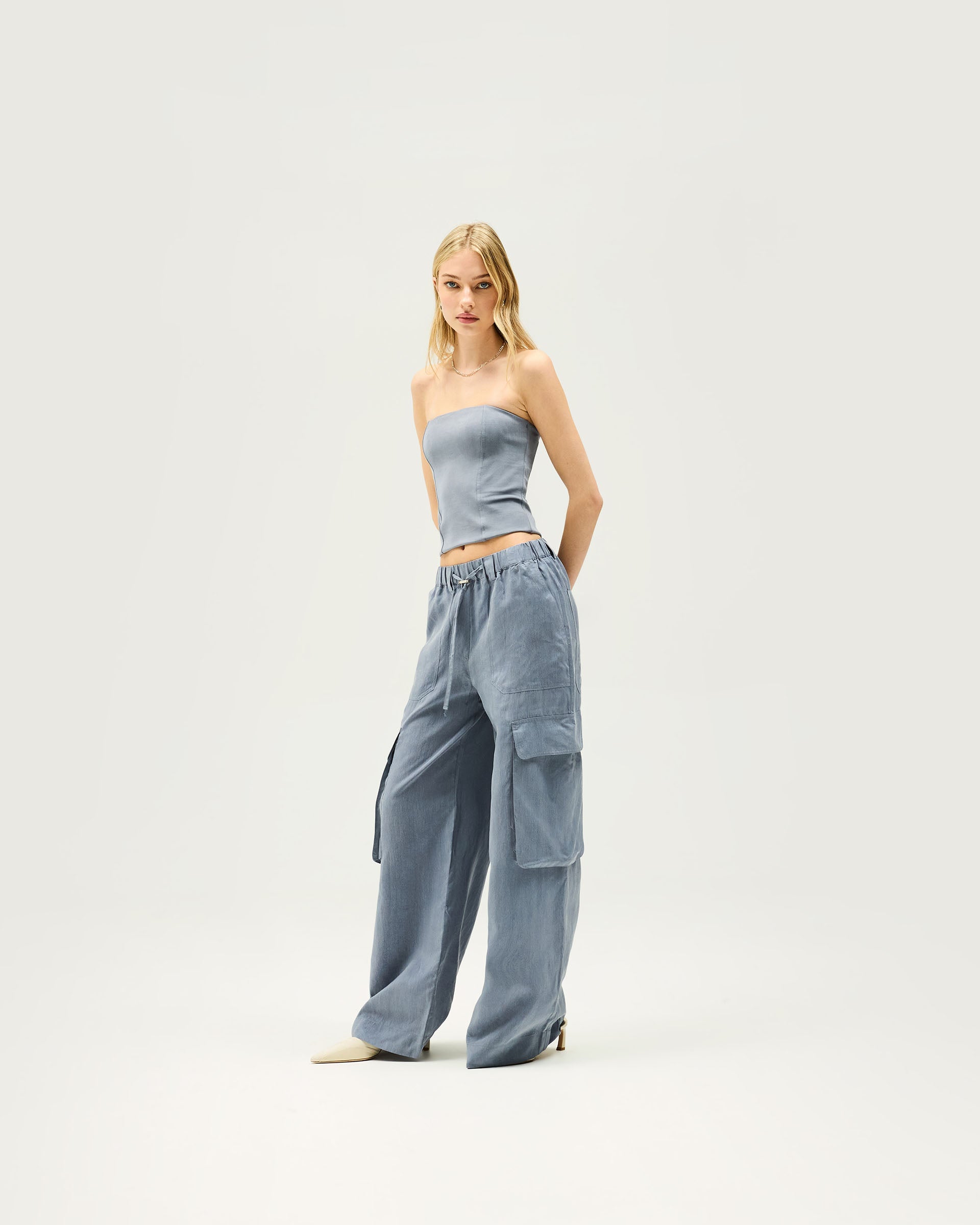 Elevate Strapless Top - Steel Blue