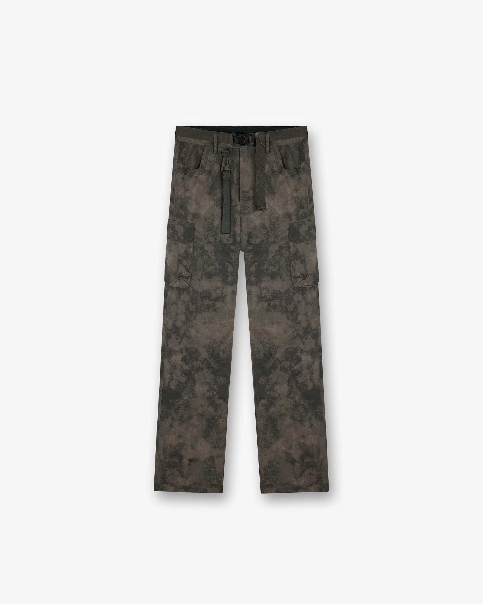 Front product image of mens green cargo pants on a plain white background | 247 Technical Cargo Pant in Terrain | Technical cargo pants with multiple pockets | 247 Pants | Represent Clo