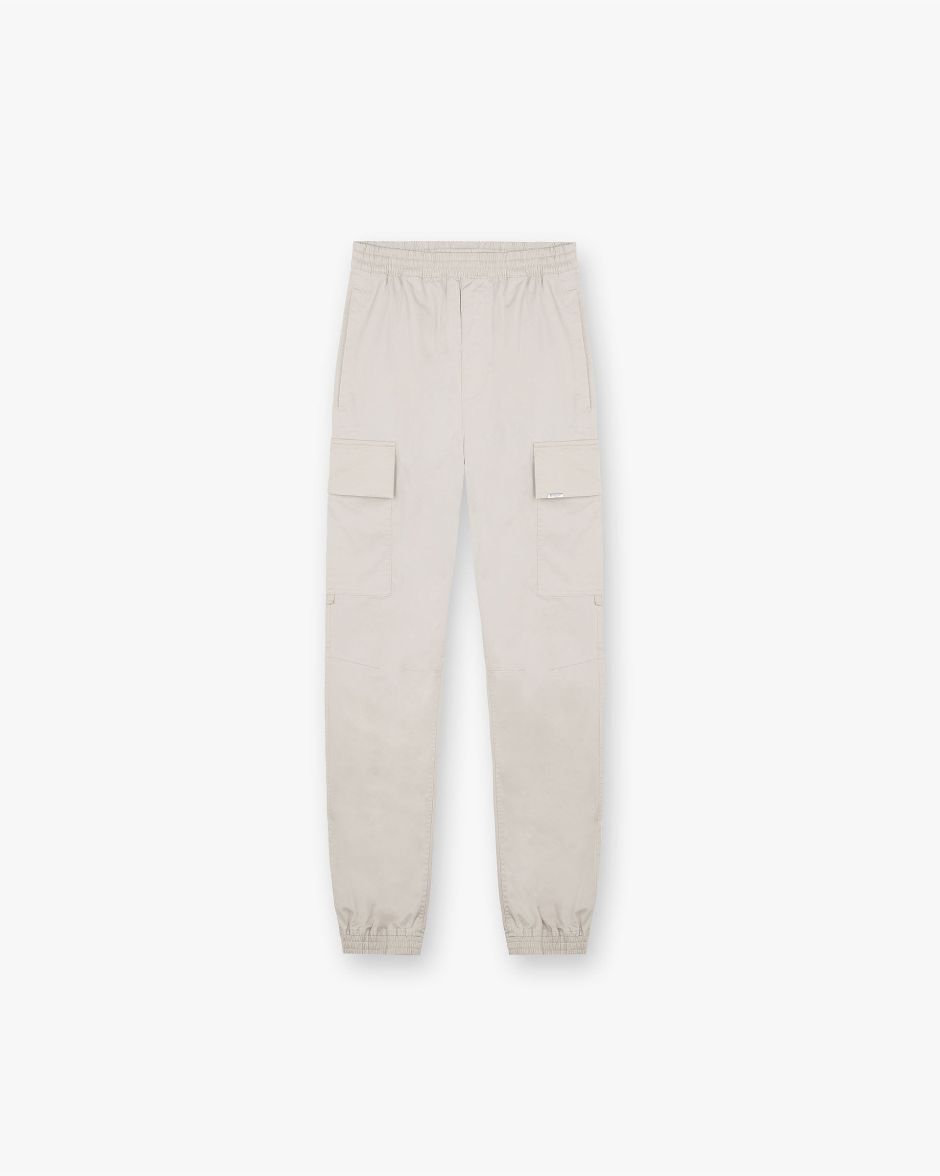 Front product image of a mens stone pants on a plain white background | Cuffed Cargo Pant in Stone | Cargo pants with cuffed hems | FW24 Pants | Represent Clo