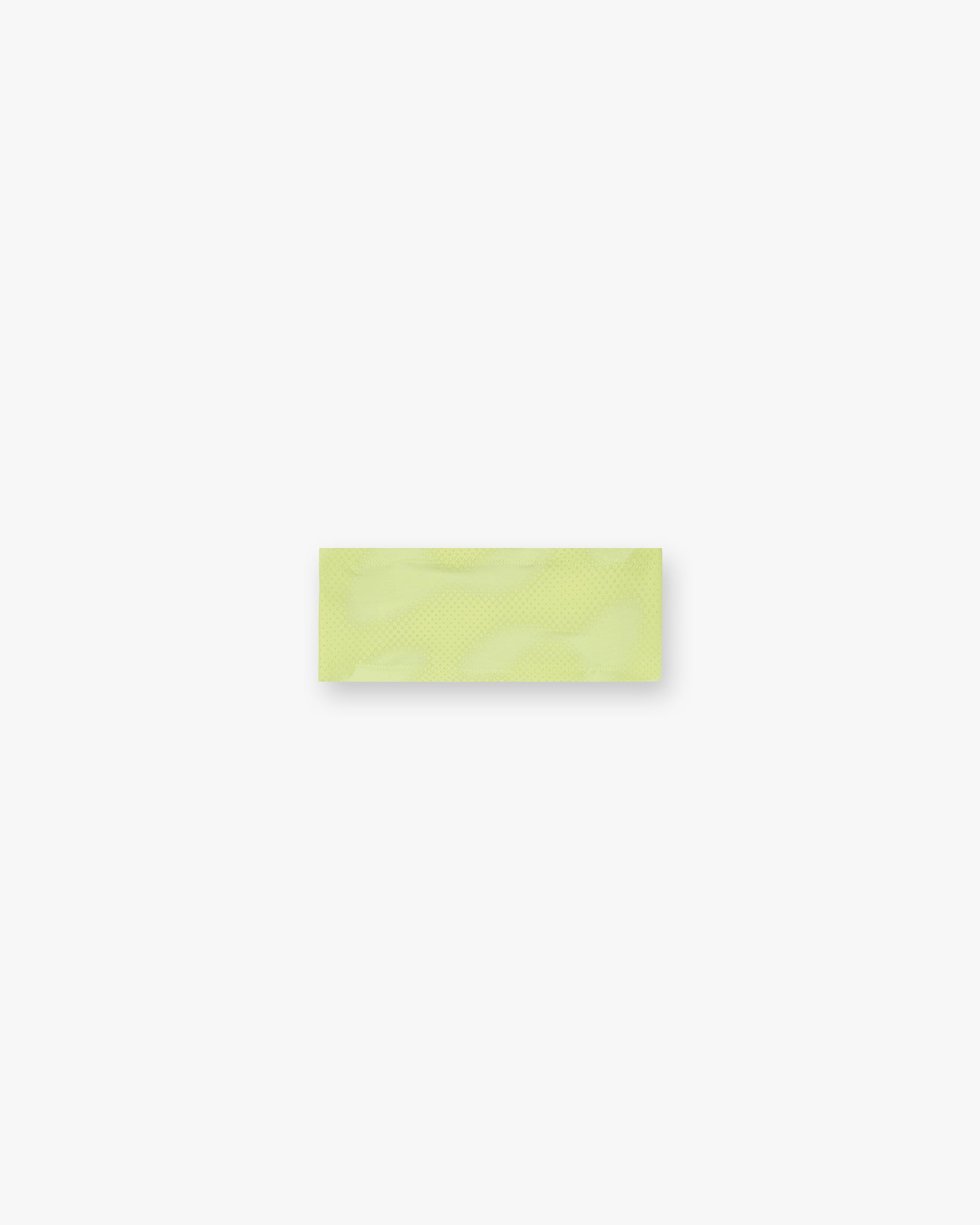 Front product image of a womens lime headband on a plain white background | 247 Future Terrains Headband in Shadow Lime | Lightweight headband accessory | 247 Accessories | Represent Clo