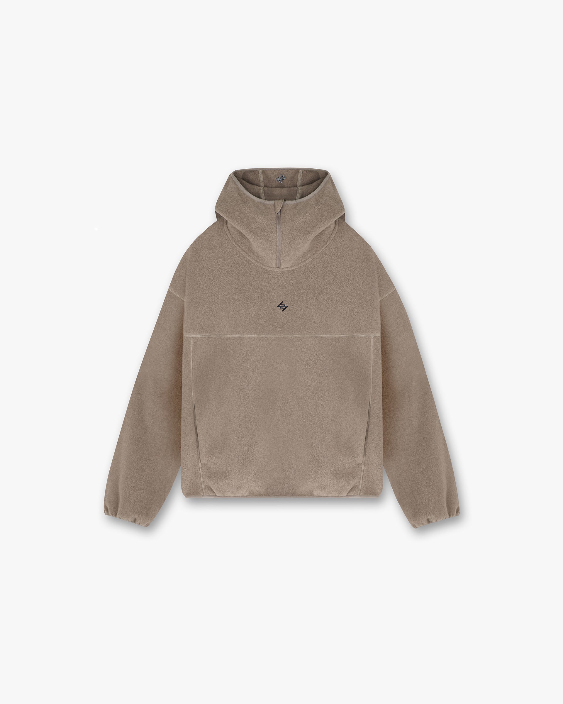 Front product image of a mens brown fleece hoodie on a plain white background | 247 Fleece Hoodie in Umber | Oversized fit hoodie with ribbed trims | 247 Hoodies | Represent Clo
