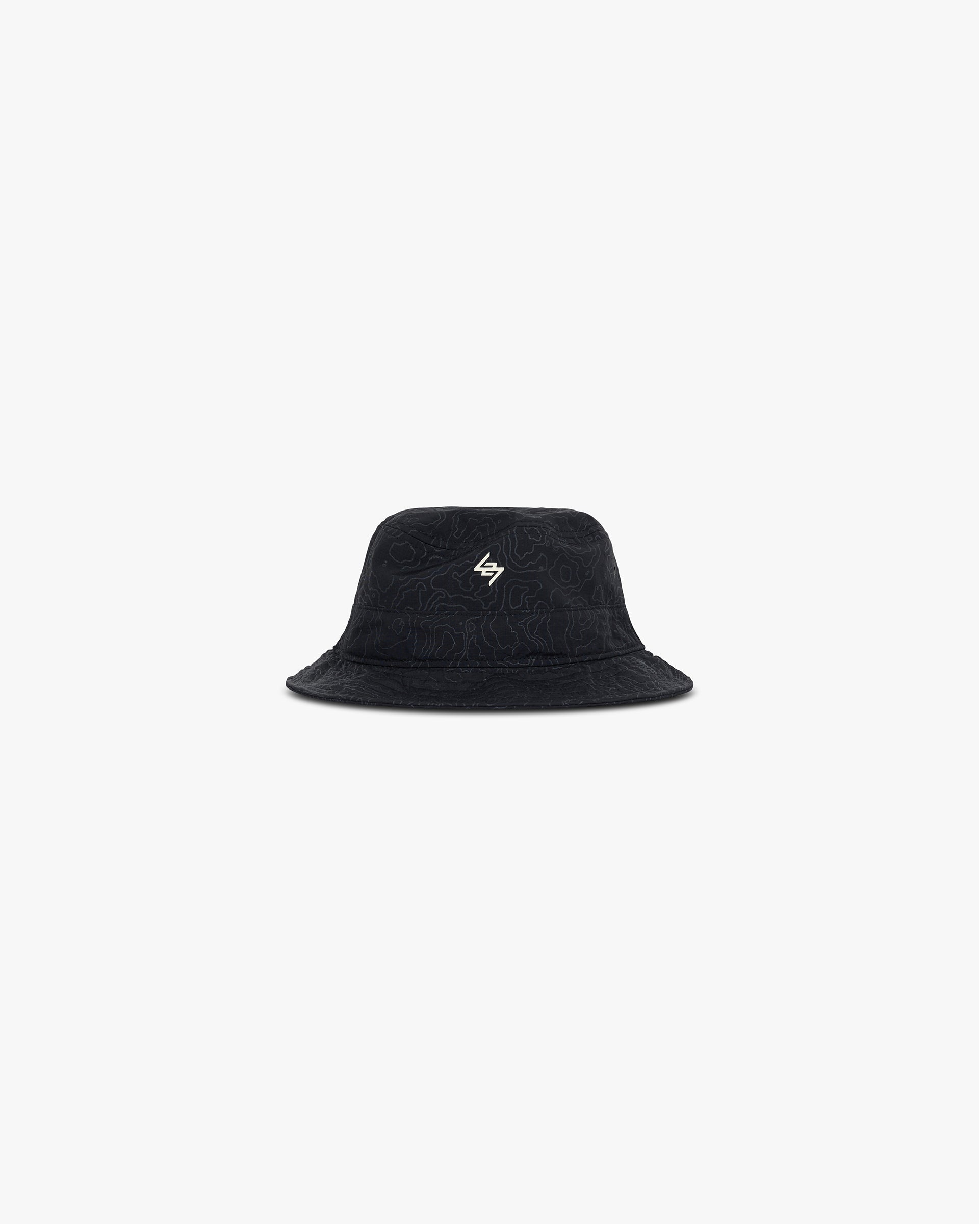 Front product image of a mens grey bucket hat on a plain white background | 247 Contour Bucket Hat in Black | Cotton washed bucket hat | 247 Accessories | Represent Clo