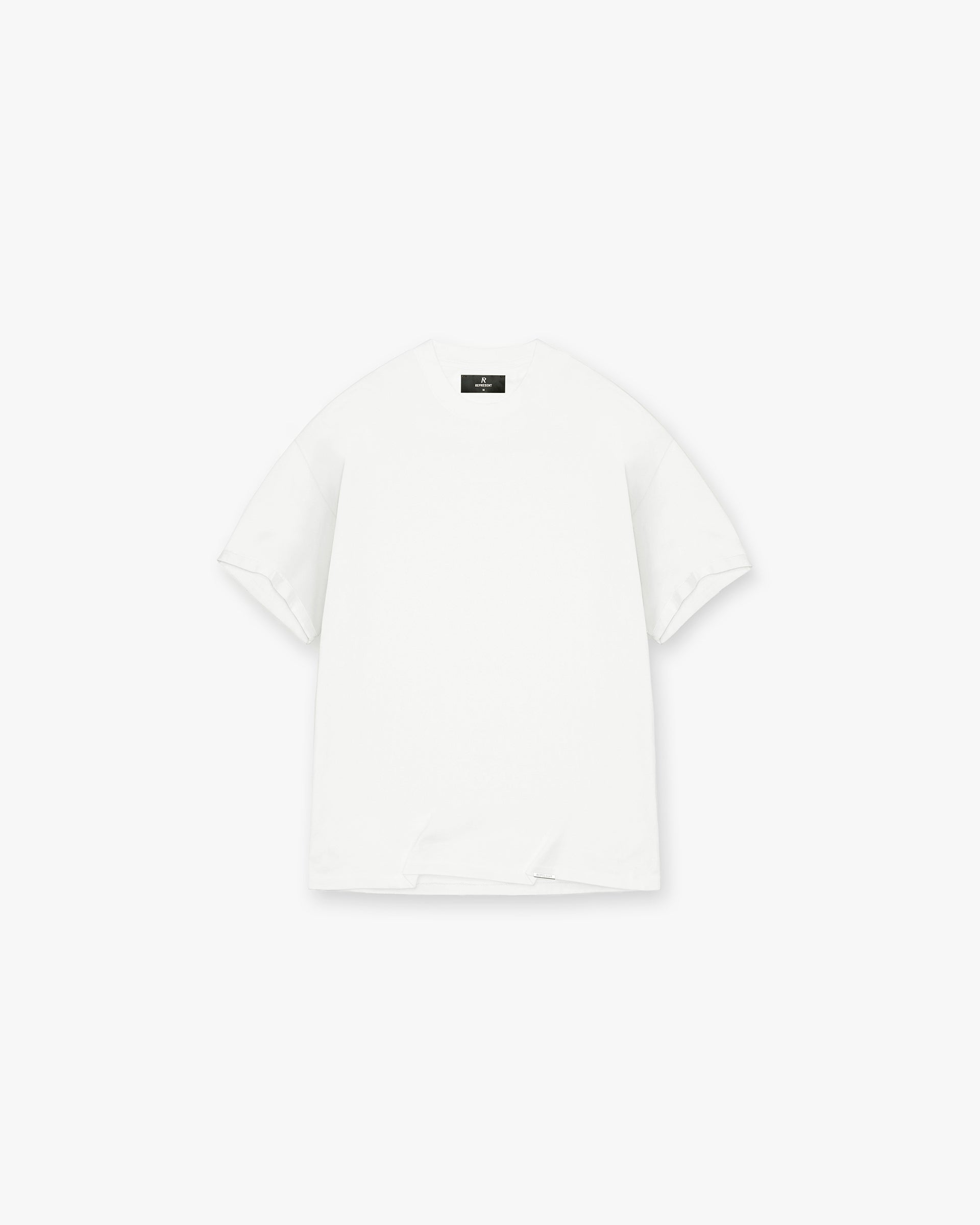 Front product image of a mens white t-shirt on a plain white background | Initial T-Shirt in Flat White | Oversized fit t-shirt with Icarus graphic | Initial T-Shirts | Represent Clo