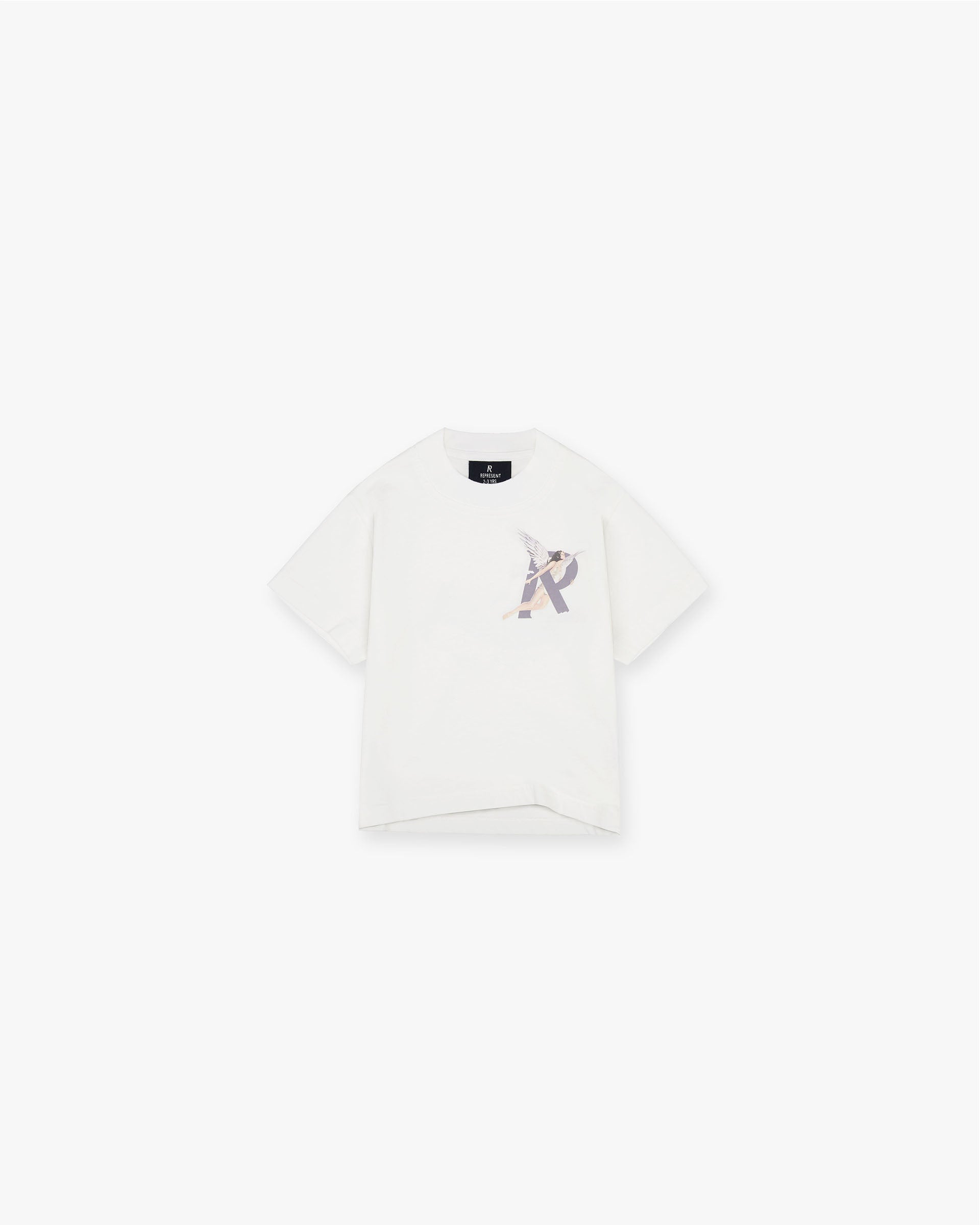 Front product image of a mens white t-shirt on a plain white background | Mini Storms In Heaven T-Shirt in Flat White | Realtree camo design with faded print and carbon finish | Mini T-Shirts | Represent Clo