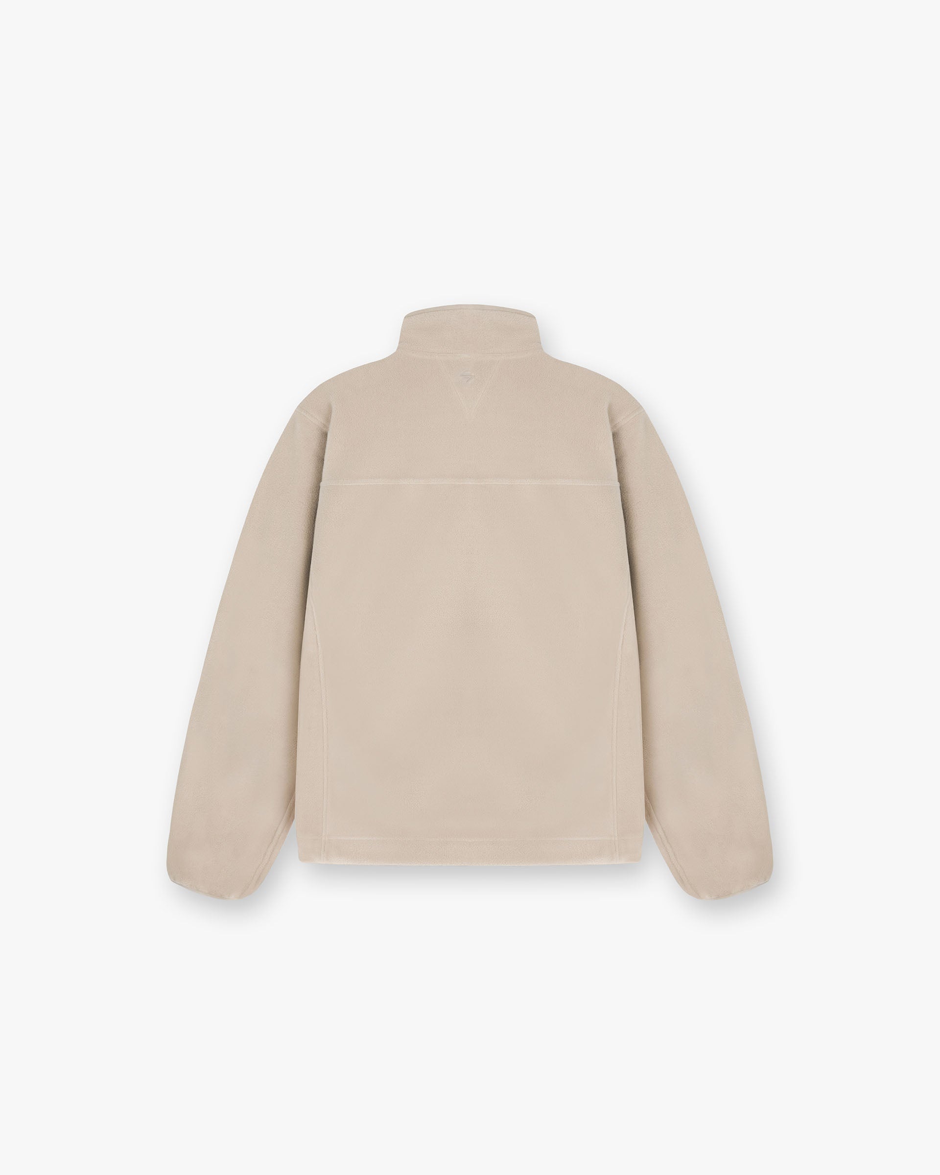 Back product image of a mens grey fleece on a plain white background | 247 Polar Panelled Fleece in Pebble | Fleece with zip closure and multiple pockets | 247 Outerwear | Represent Clo