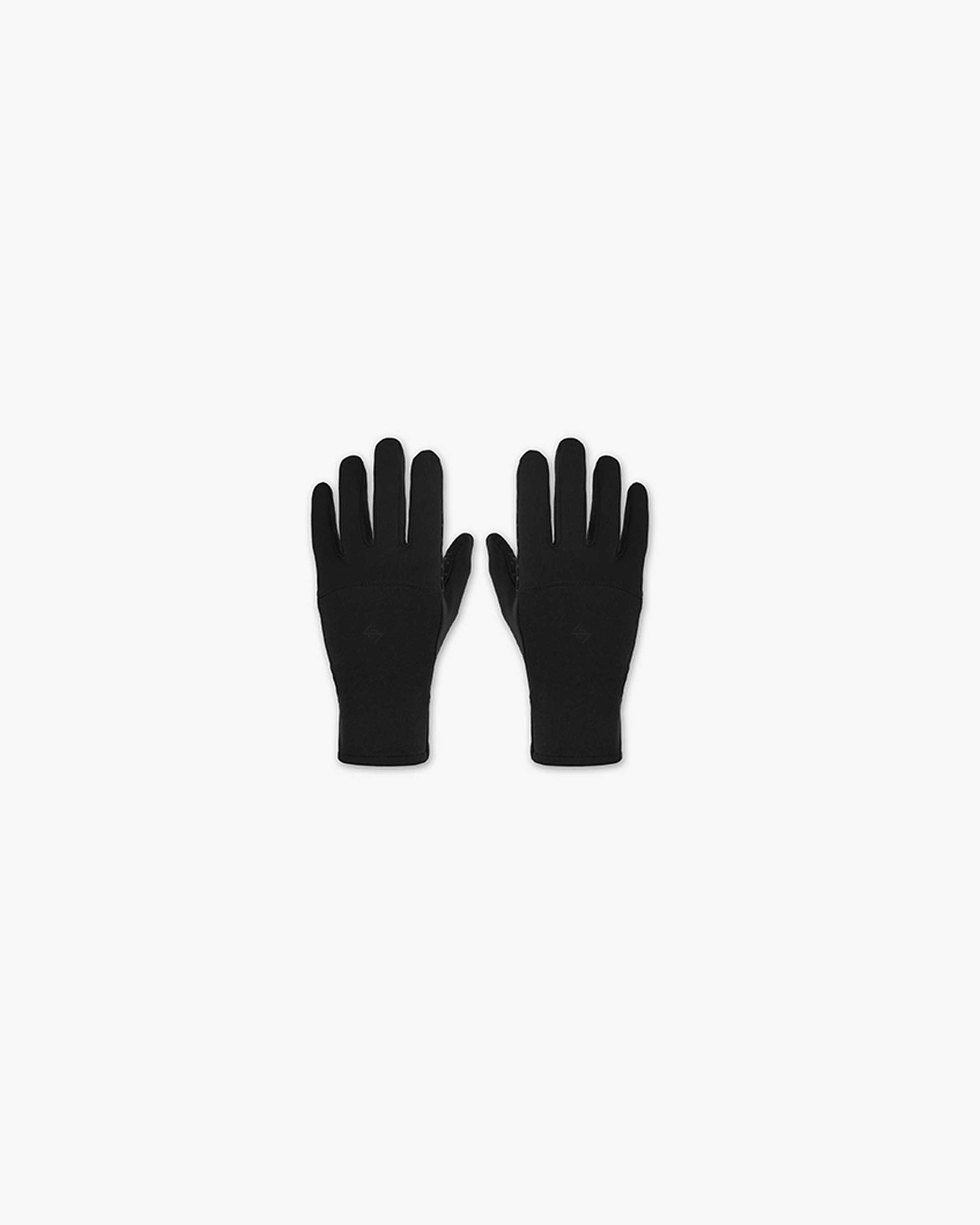 Front product image of a mens black gloves on a plain white background | 247 Gloves in Black | Black gloves accessories with snapback adjuster | 247 Accessories | Represent Clo