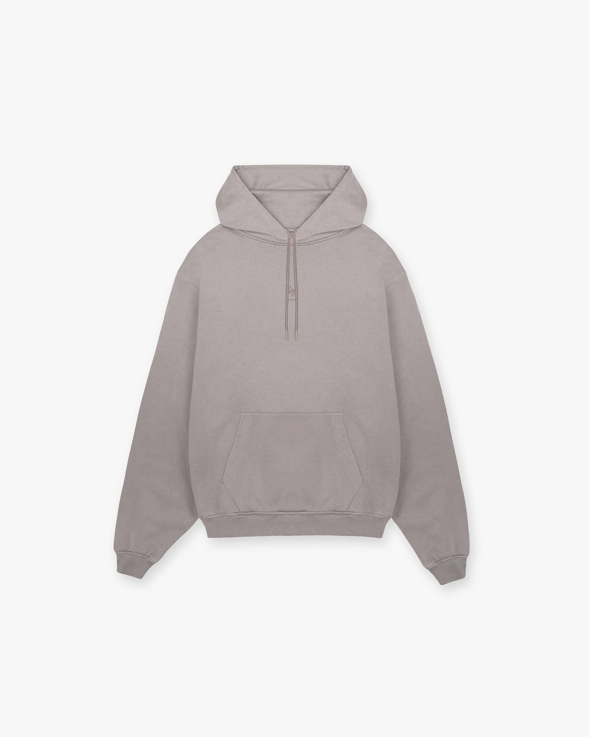 Front product image of a mens grey hoodie on a plain white background | 247 Oversized Hoodie in Cinder | Oversized fit hoodie | 247 Hoodies | Represent Clo