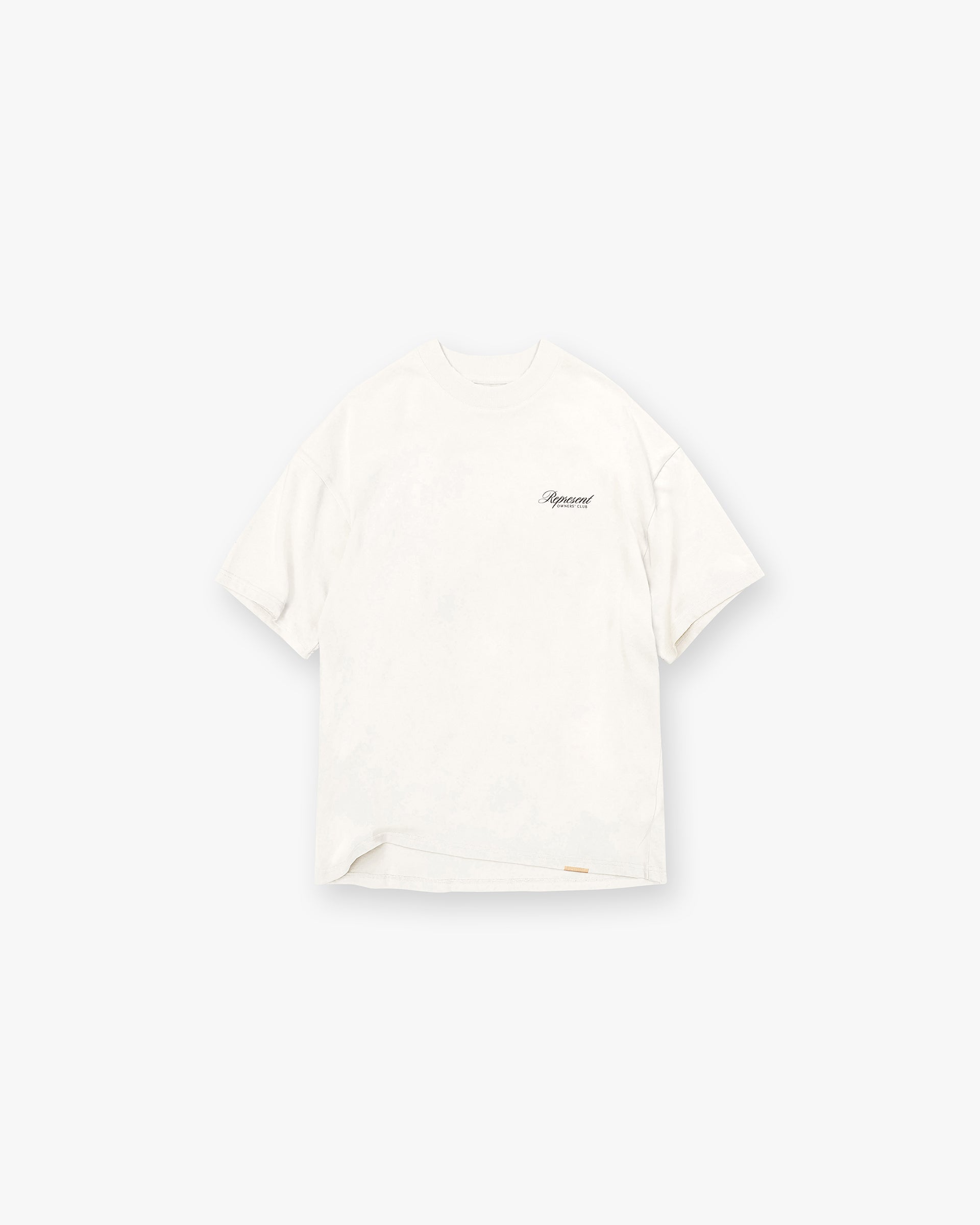 Front product image of a mens white t-shirt on a plain white background | Represent X Harrods Bear Owners Club T-Shirt in Flat White | Exclusive graphic t-shirt | Exclusives T-Shirts | Represent Clo