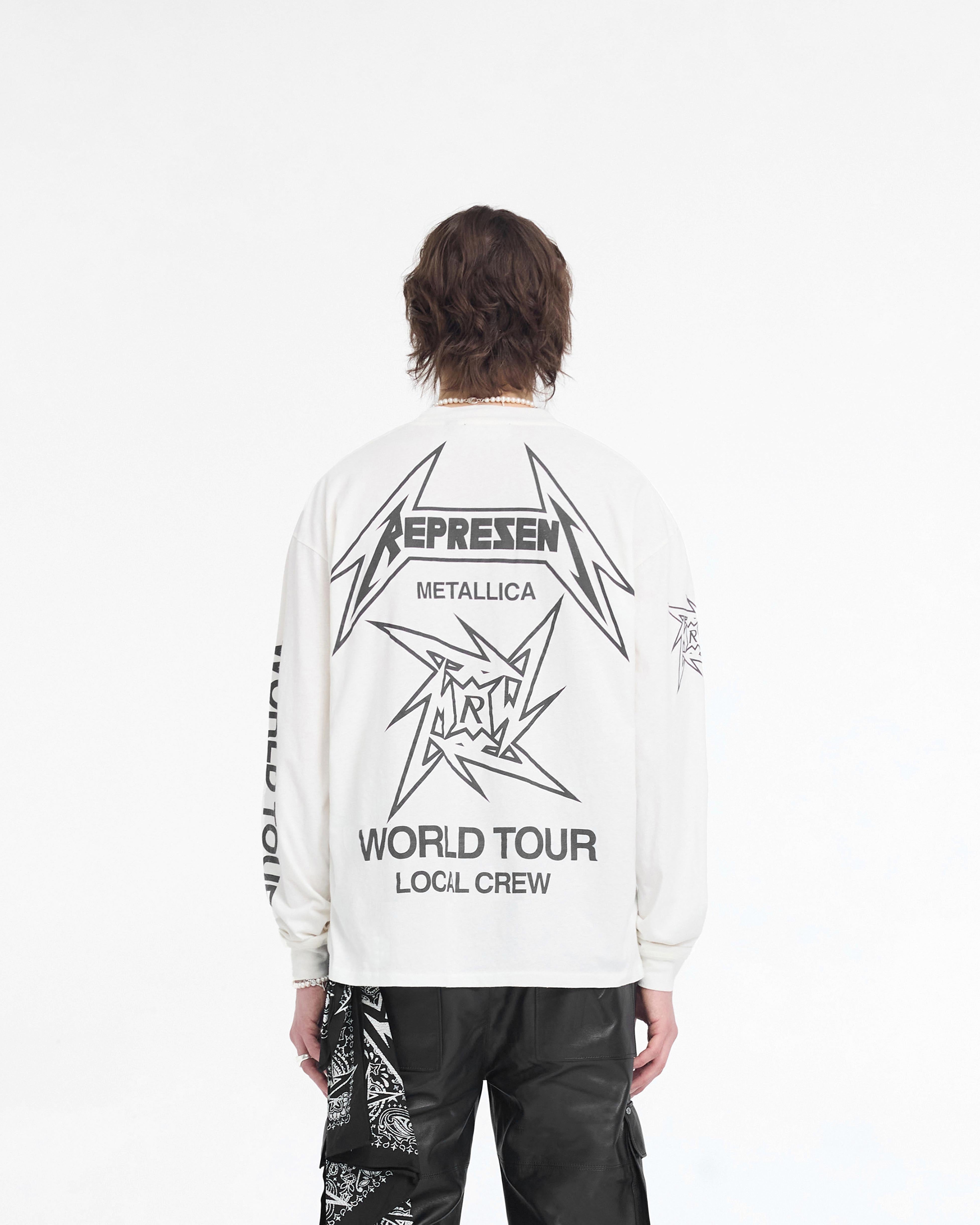 Represent X Metallica™️ Local Crew Langarm-T-Shirt - Mattweiß