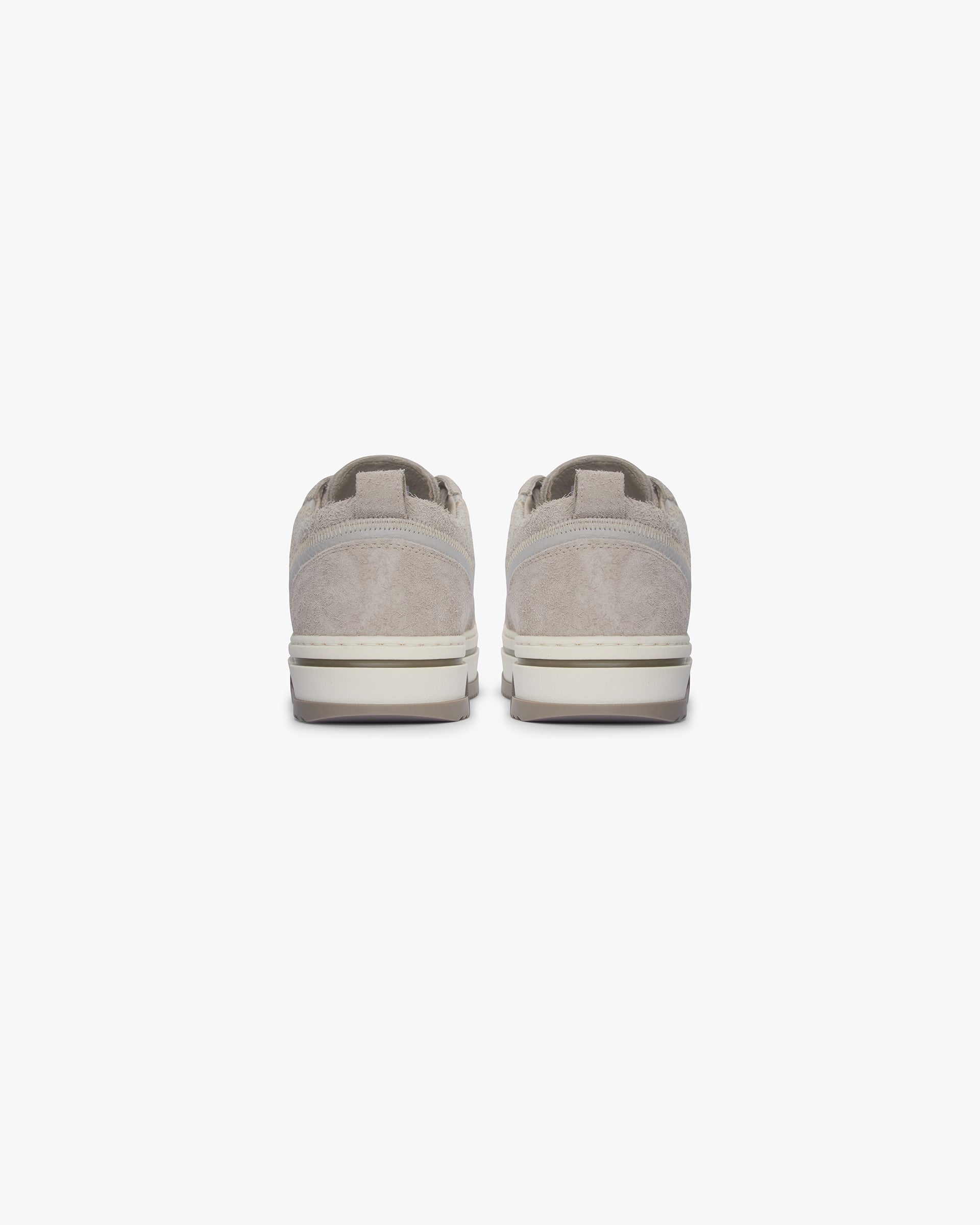 Close-up product image of mens grey low top sneaker on a plain white background | HTN Low in Cashmere | Sneaker with suede upper and chunky lacing | SS24 Footwear | Represent Clo