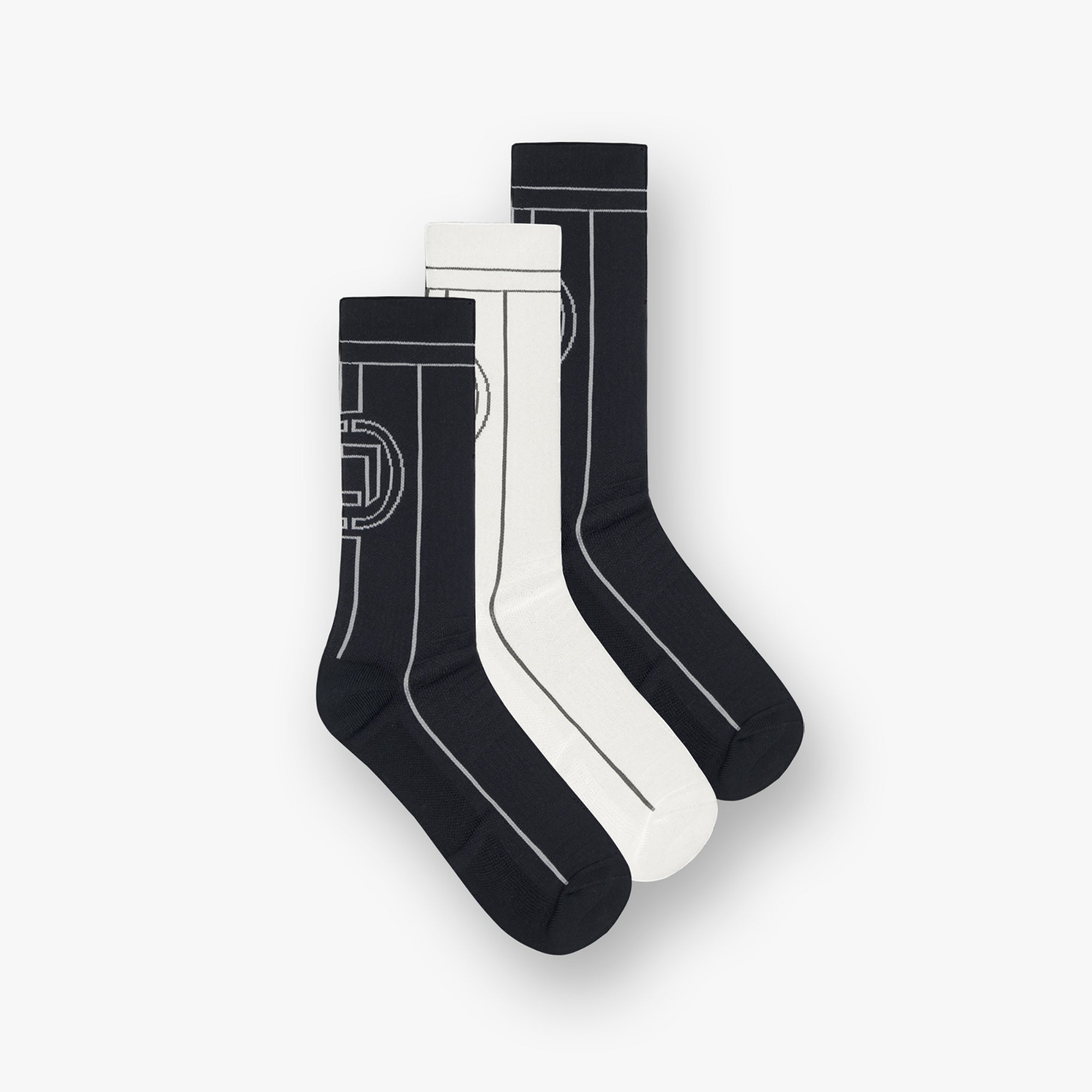 247 Sock 3 Pack - Black White