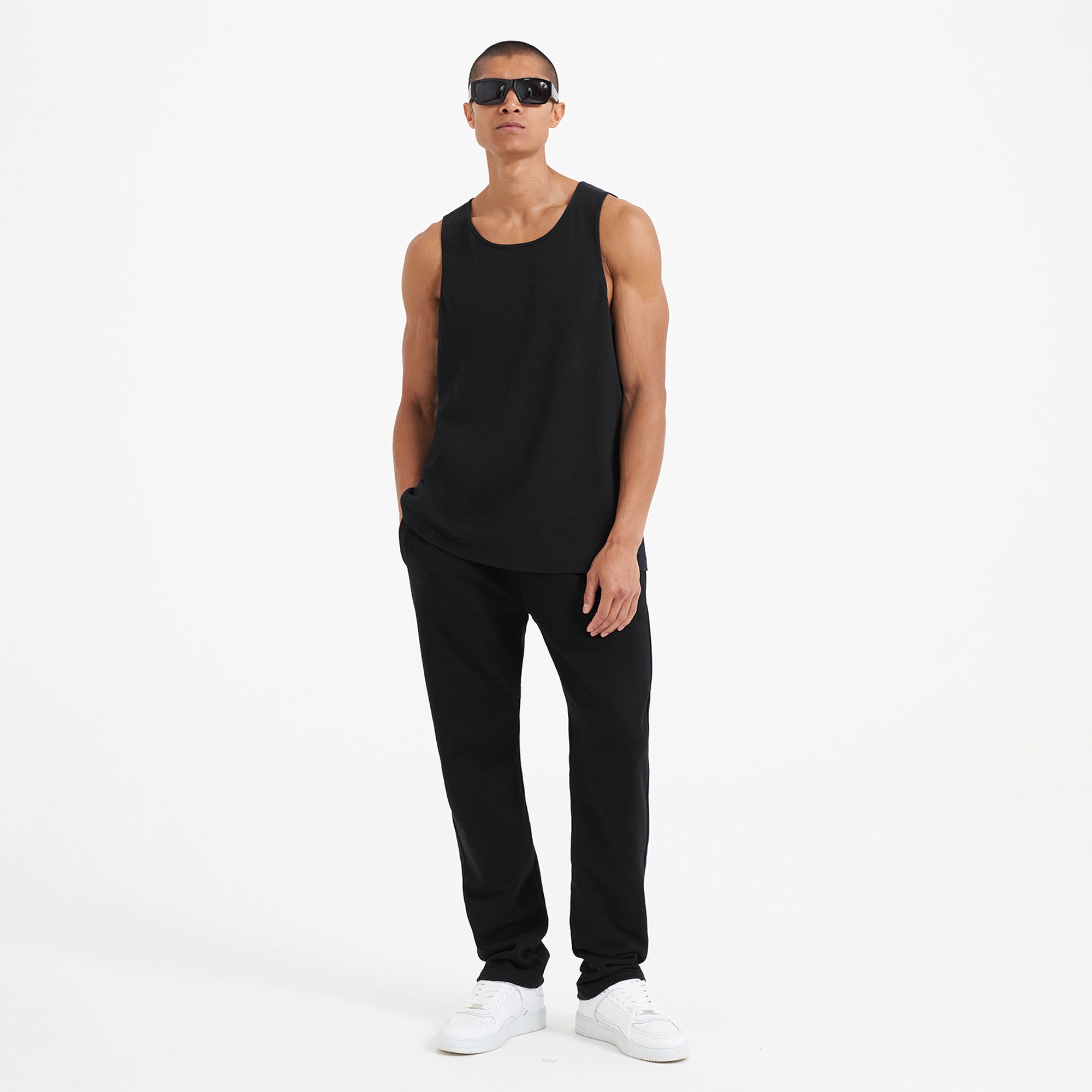 Blank Straight-leg Sweatpant - Black