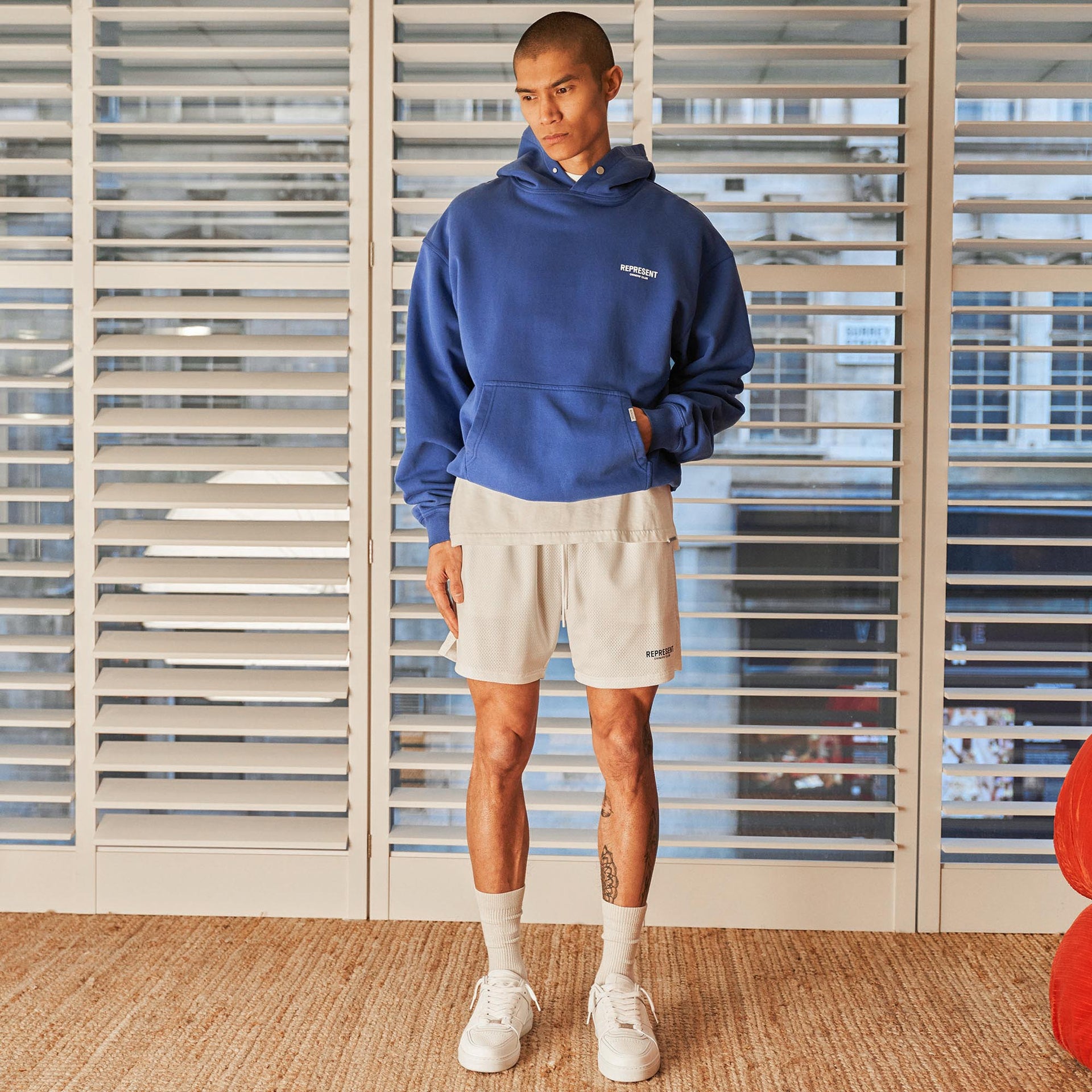 Represent Owners Club Mesh Shorts - Flat White