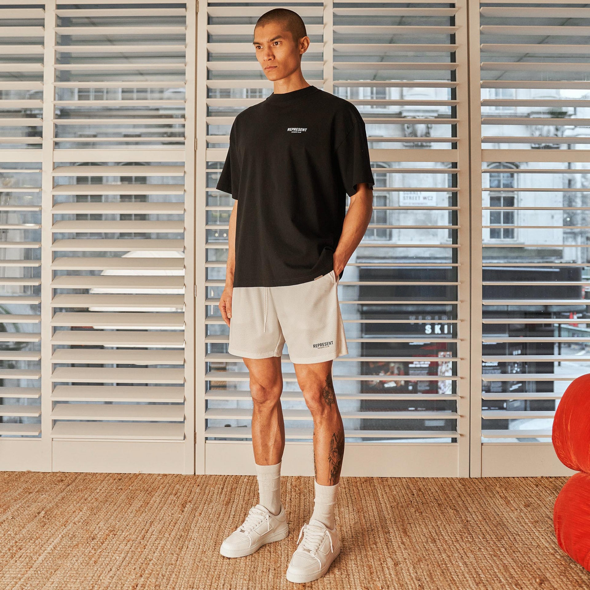Represent Owners Club Mesh Shorts - Flat White